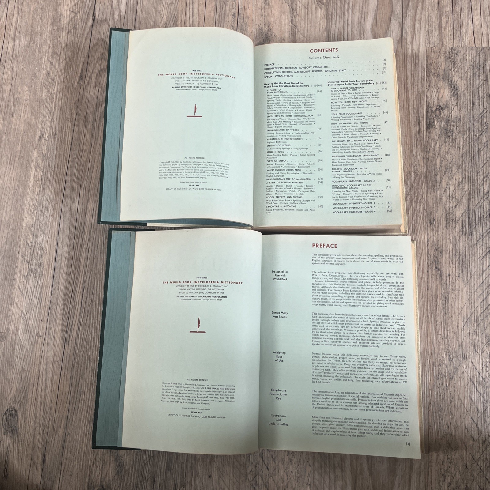 VTG 1966 World Book Encyc Dictionary Complete Set Volume 1 &2 Thorndike-Barnhart