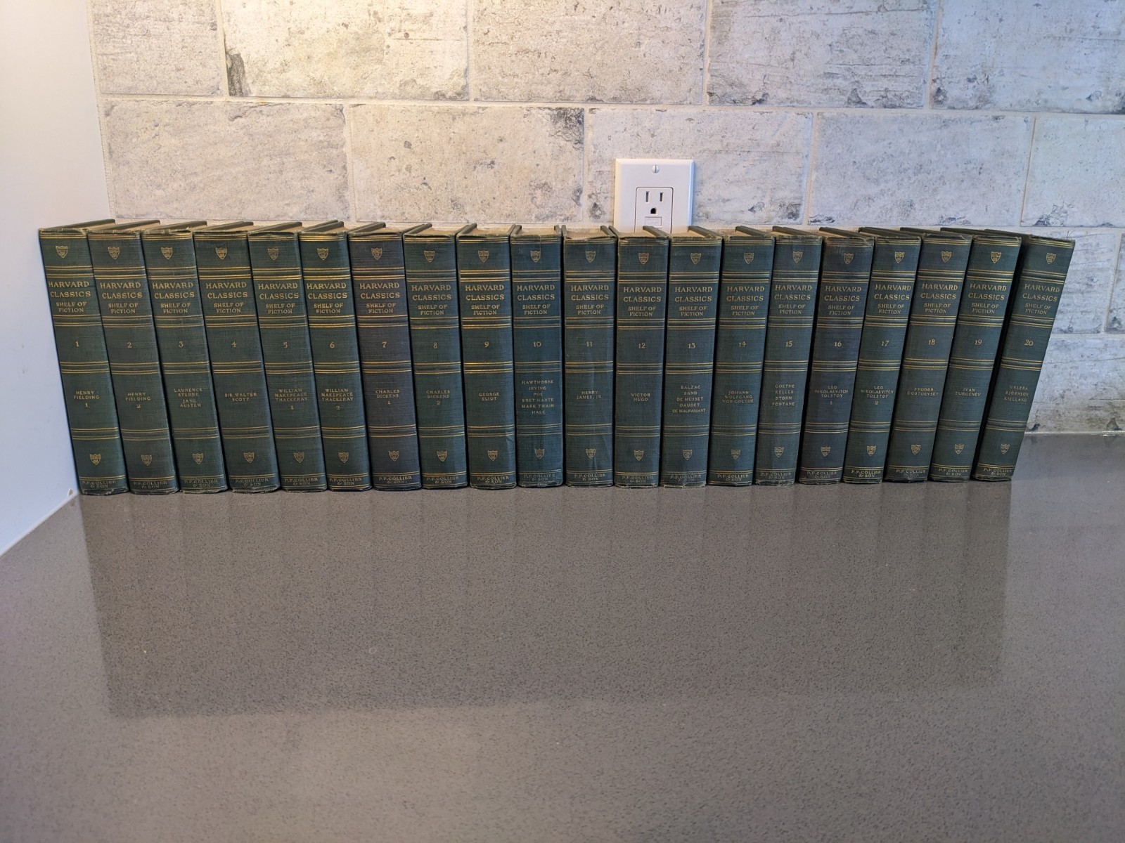 P.F. Collier & Son Complete Works Harvard Classics Fiction 20 Vol Hardcover Eng…