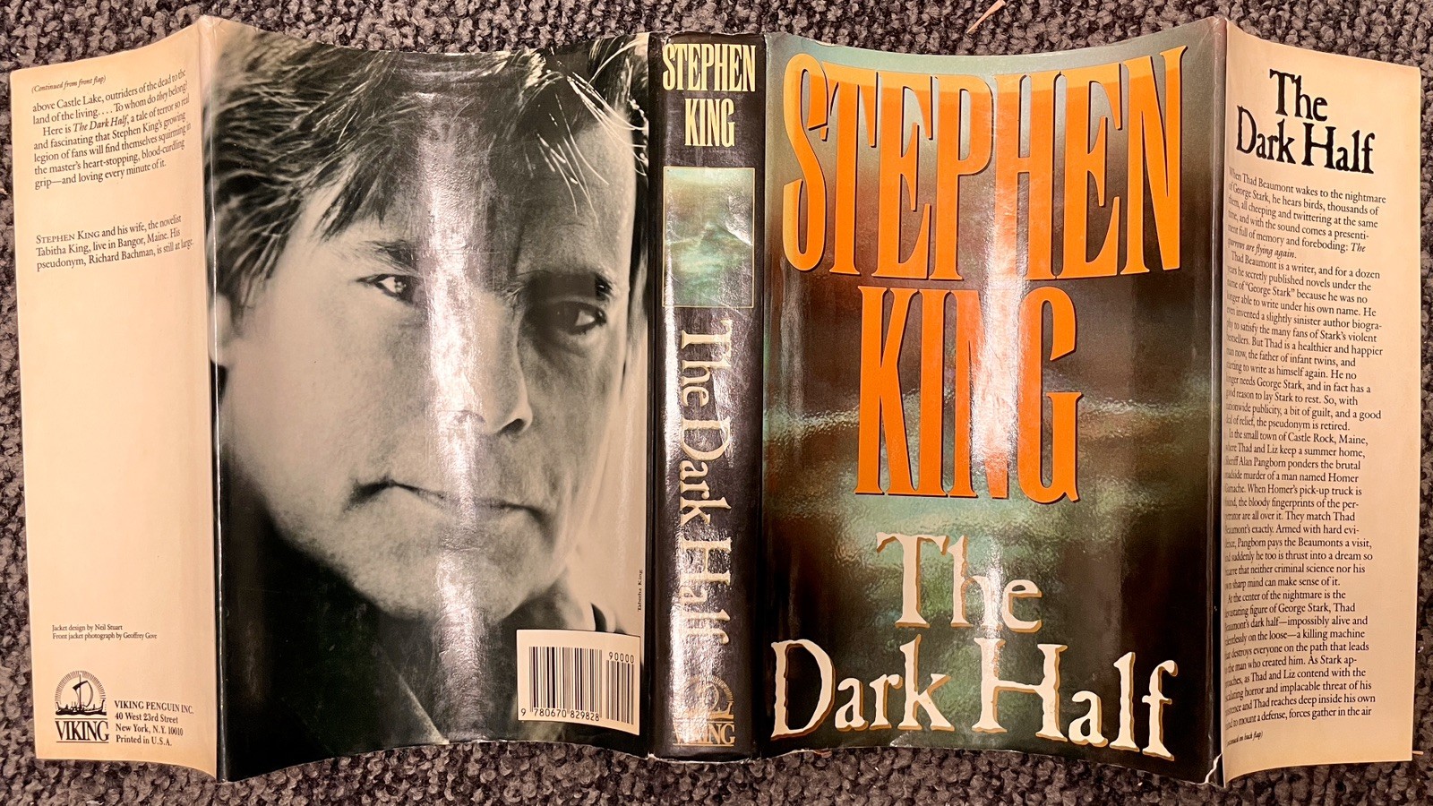 The Dark Half by Stephen King; Viking 1989; BOMC edition; HC/DJ quarterbound