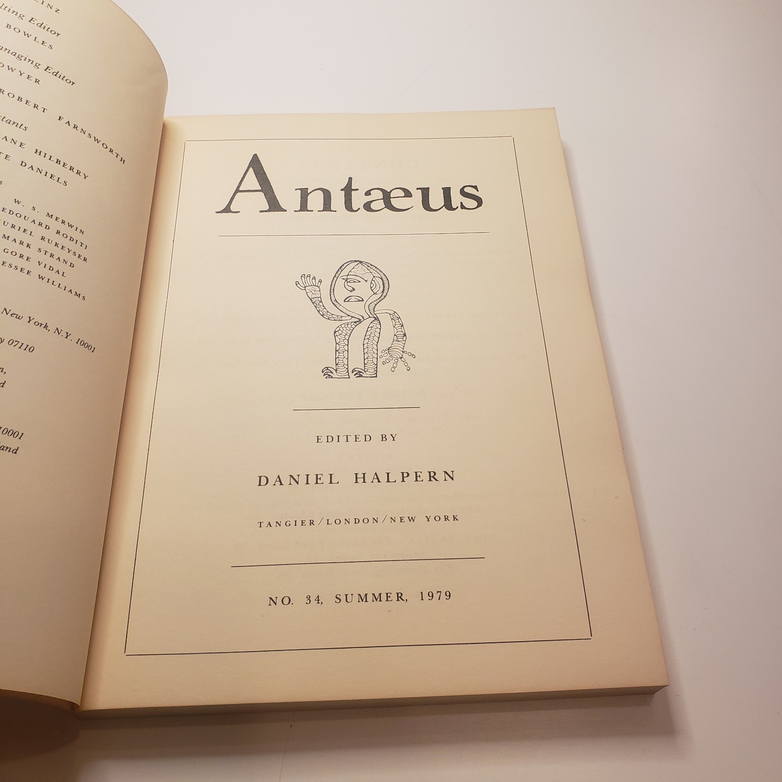 Antaeus No 34 Edited Daniel Halpern Summer 1979 Ecco Press Vtg Literary Magazine