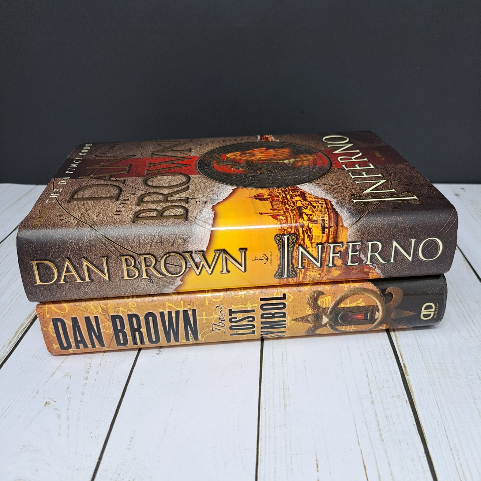 (2) Dan Brown First Edition Books Inferno & Lost Symbol Hardcover w/ Dust Cover