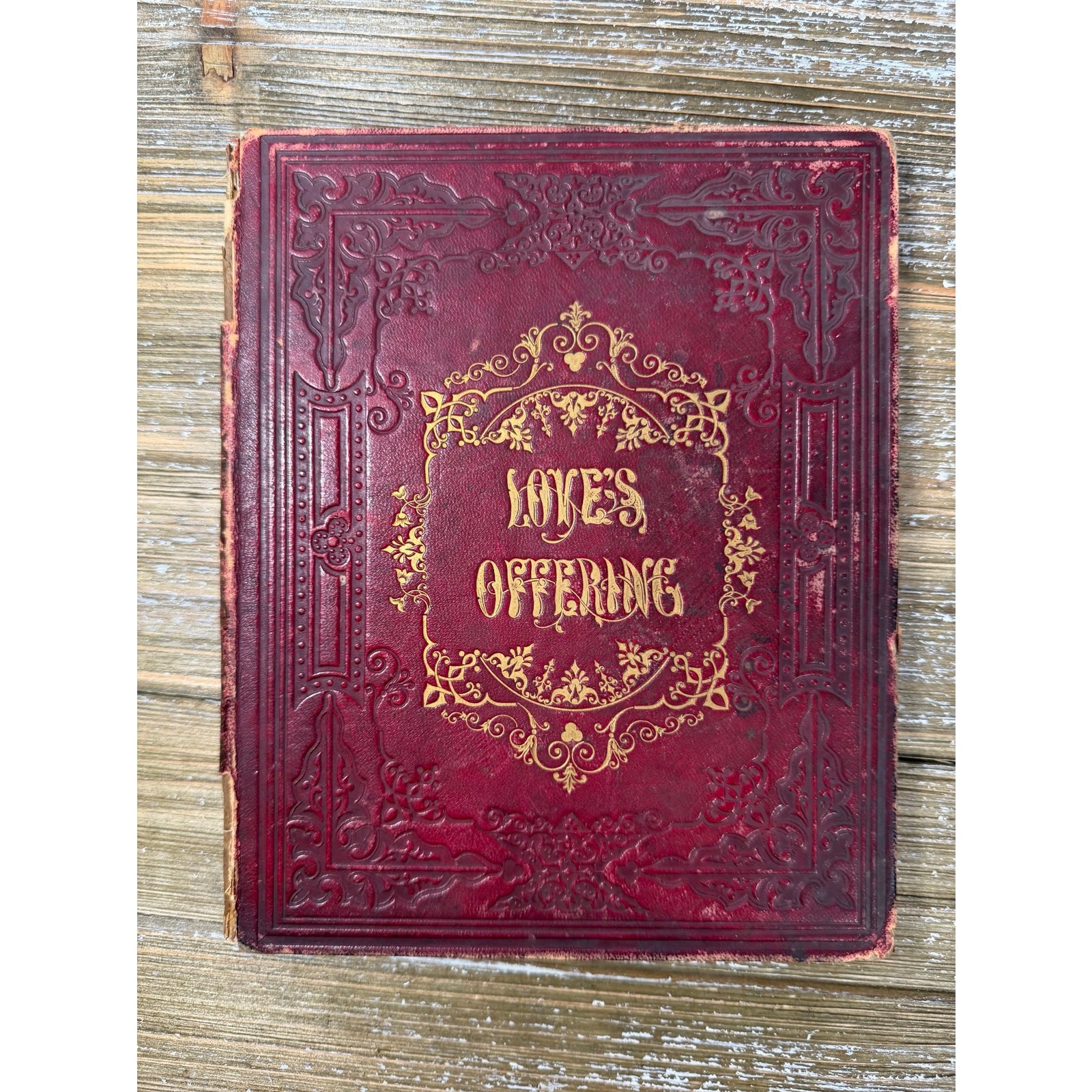 Antique Civil War Era 1860s Love’s Offering Friendship Album Handwritten Notes