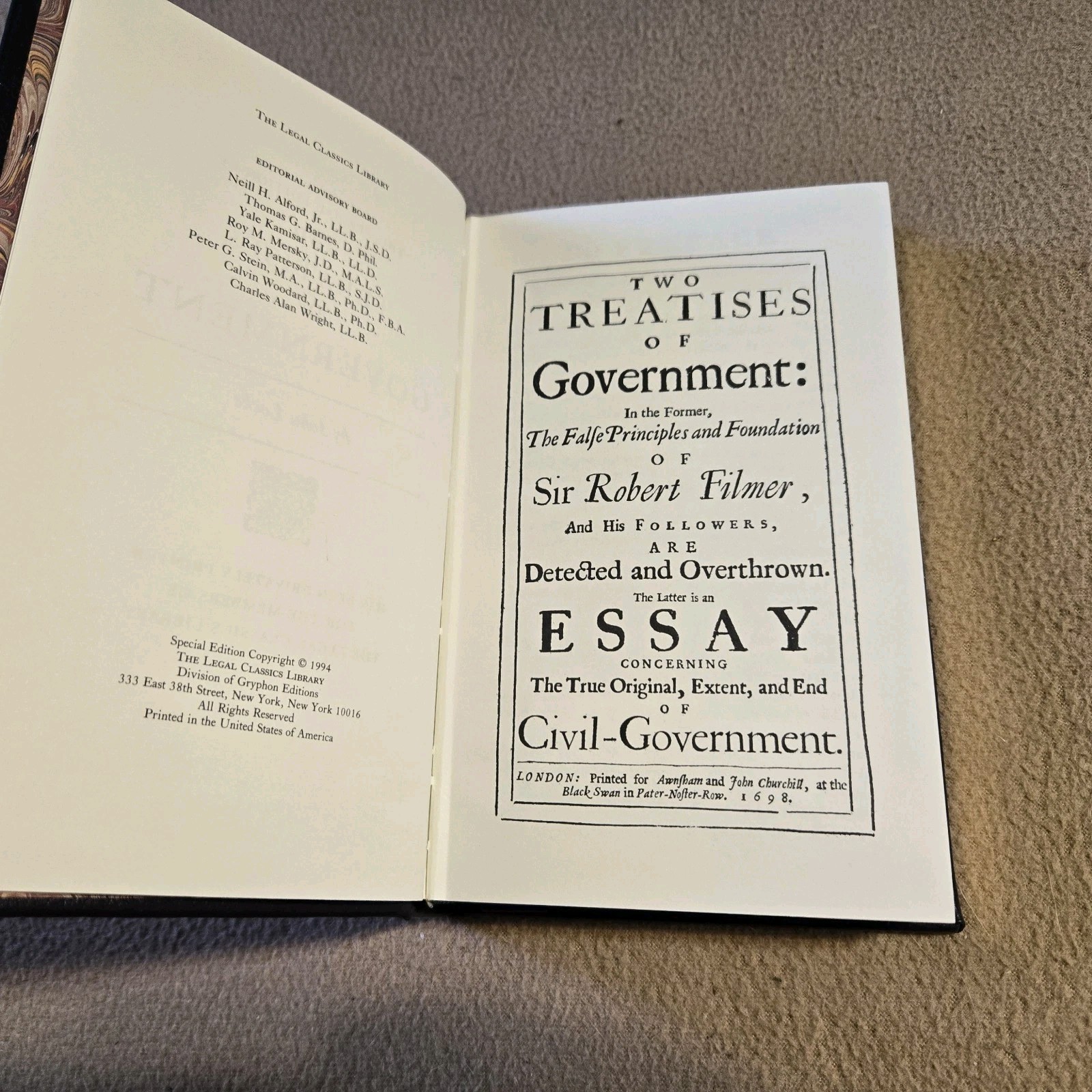 Gryphon Editions 4 Book Lot, Two Treatises of Government, Artistic Anatomy, +2