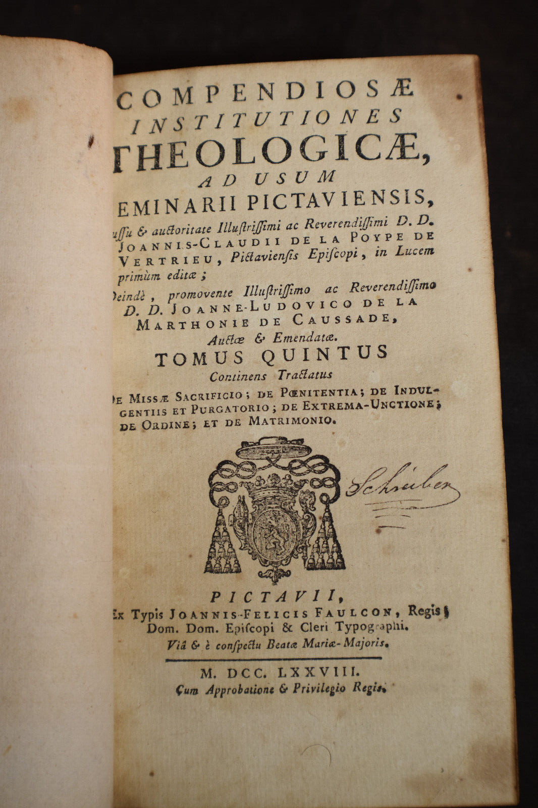 Compendiosae Institutiones Theologicae 1778 Volume 5 [LATIN]