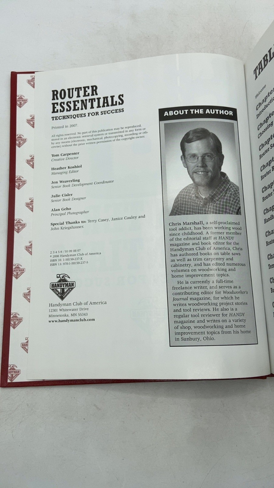 Router Essentials: Techniques for Success Chris Marshall Hardcover 2007