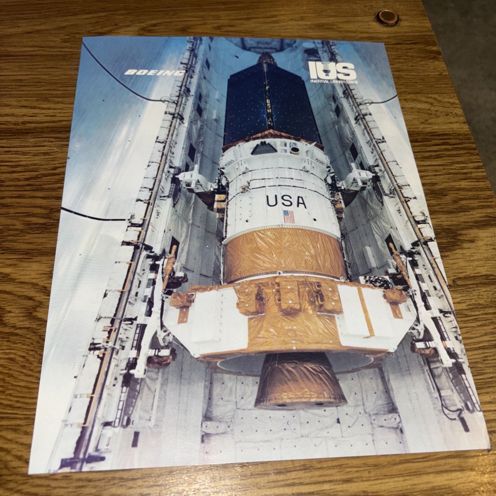 BOEING IUS Inertial Upper Stage Info Sheet 1984 2 sided Color