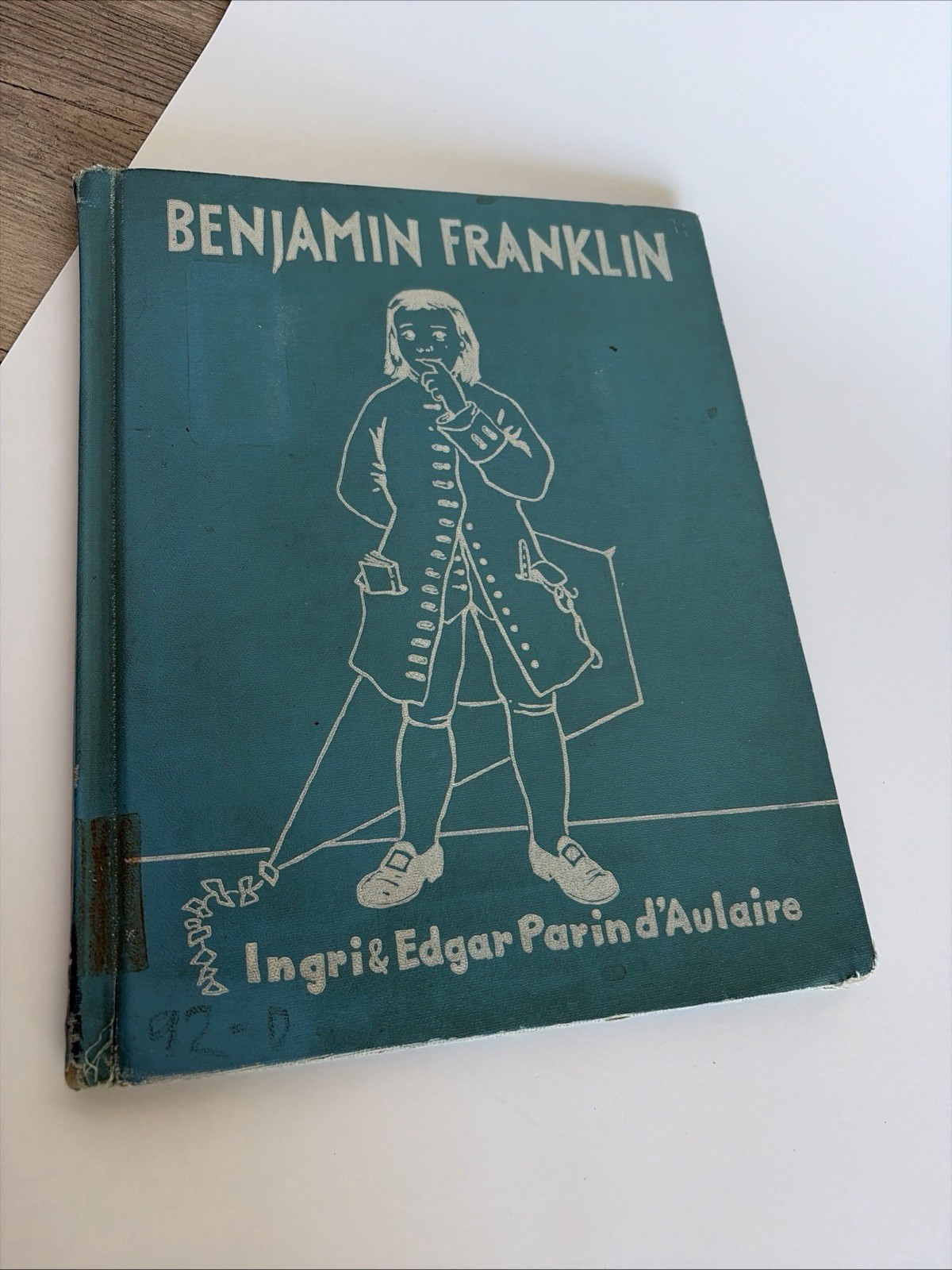 Ingri & Edgar Parin d’Aulaire Benjamin Franklin Hardcover Illustrated Ex-Library