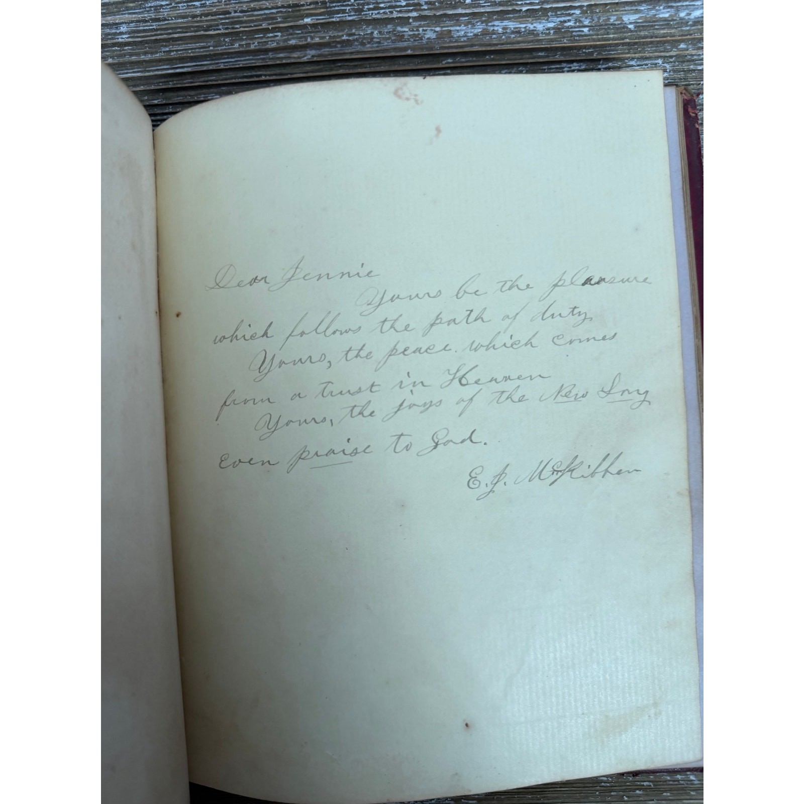 Antique Civil War Era 1860s Love’s Offering Friendship Album Handwritten Notes