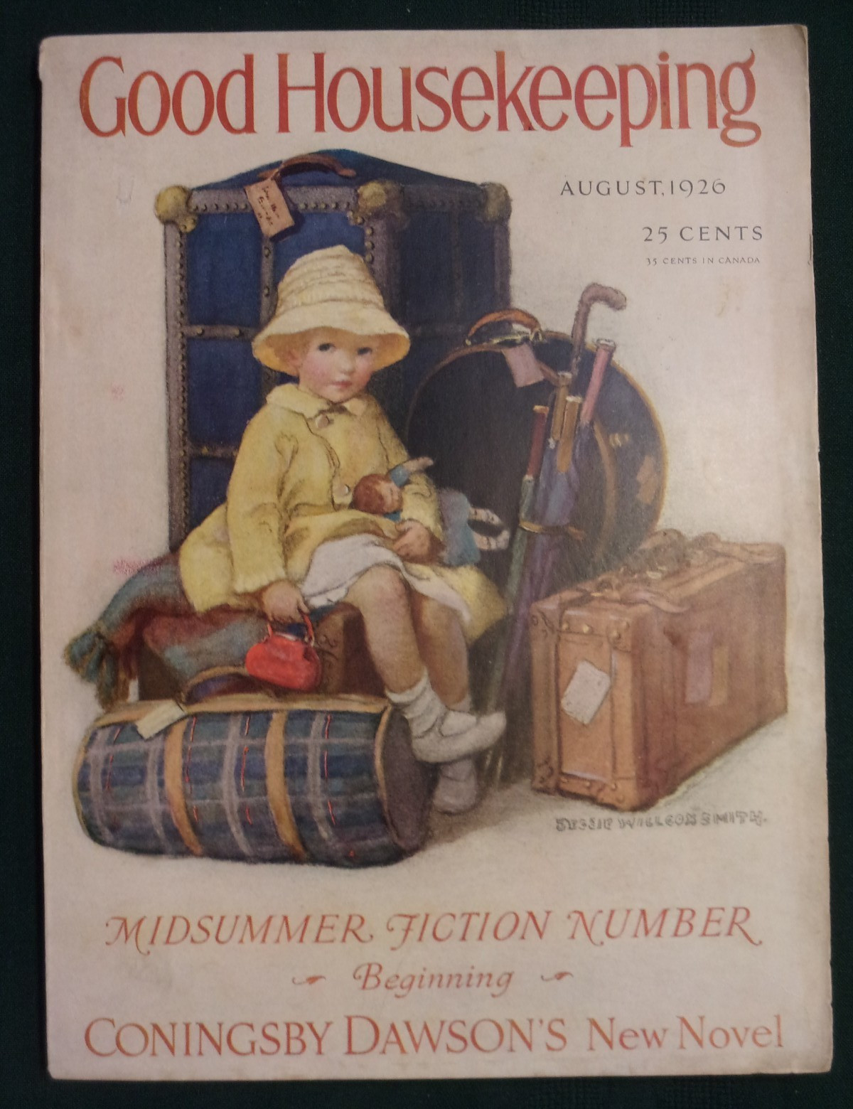 Complete Aug. 1926 GOOD HOUSEKEEPING MAGAZINE w/Jessie Wilcox Smith Illus. Cover