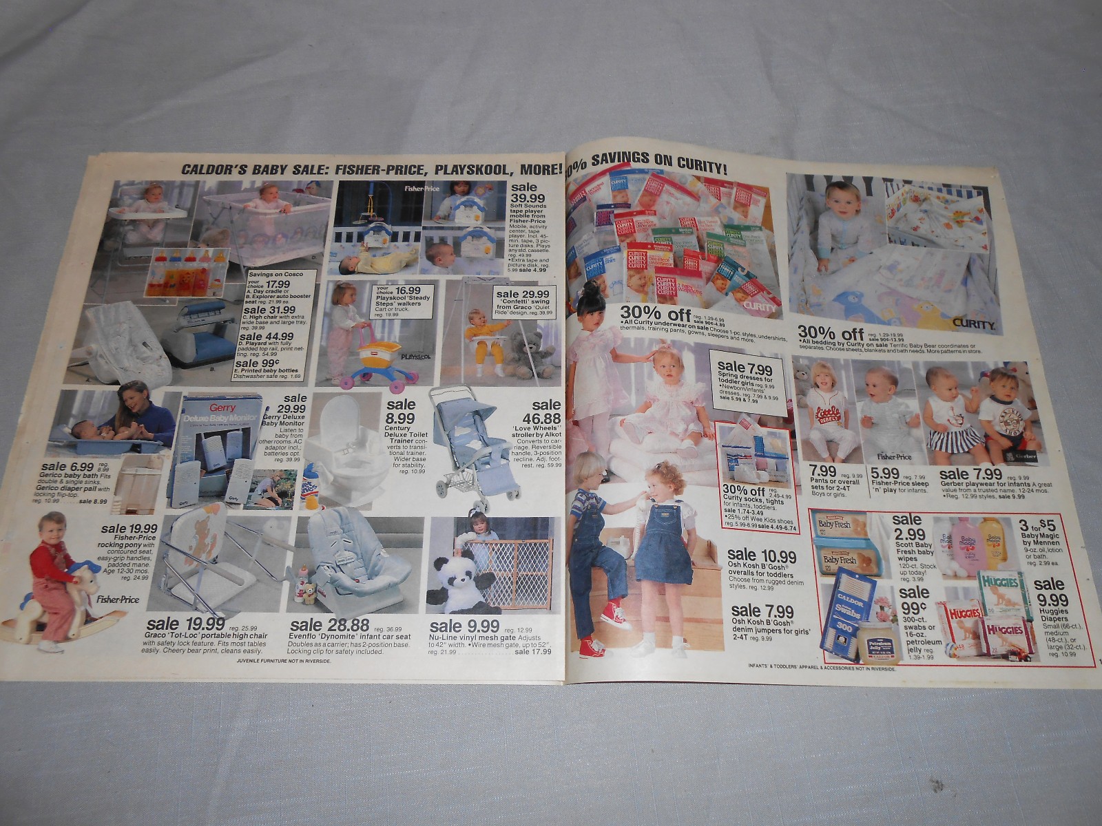 Vintage 1989 CALDOR Store Circular Print Ad 1980s Baby Toddler Household Linens