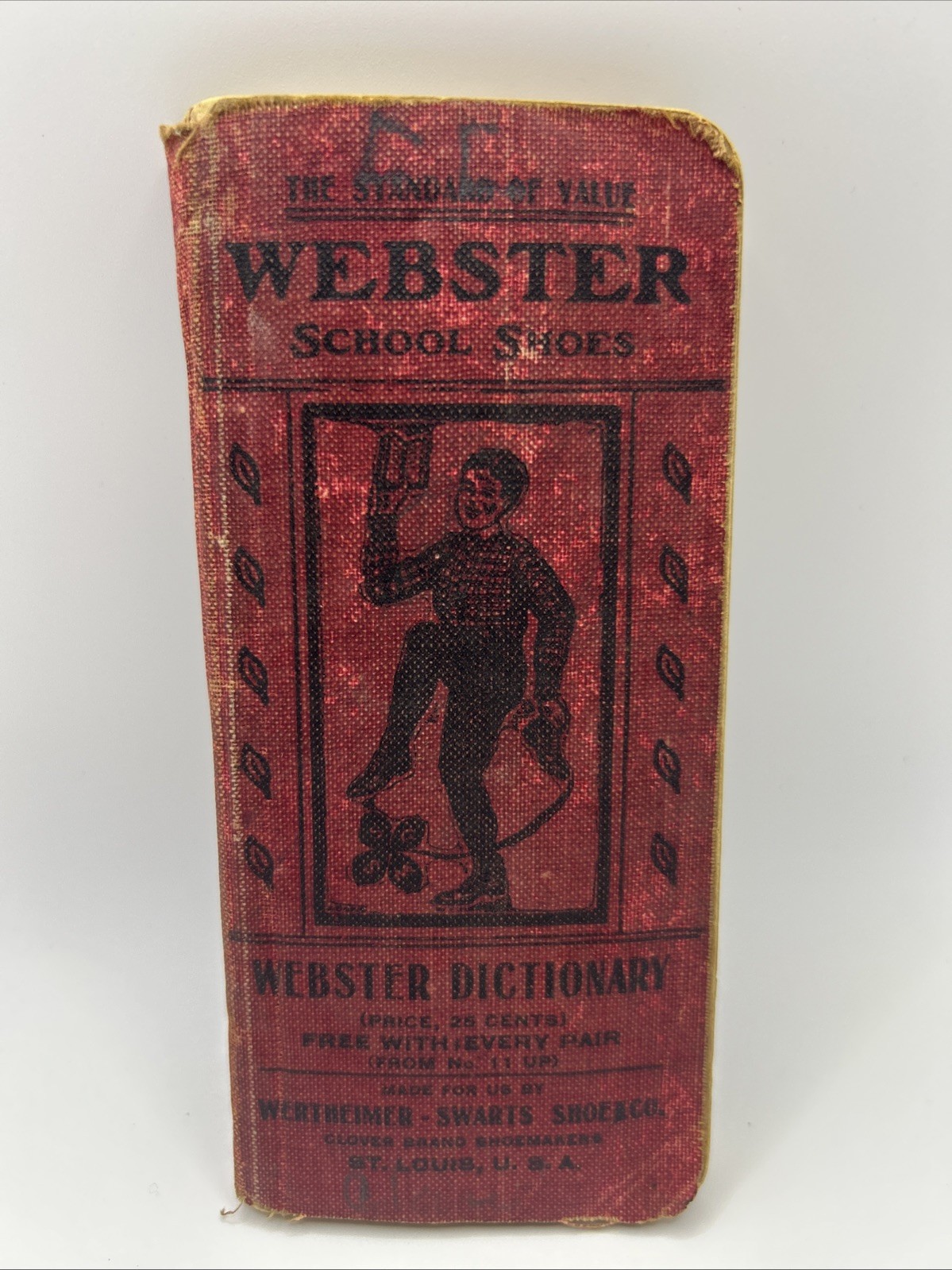 1897 WEBSTER Vest Pocket Dictionary Antique Miniature Red Cloth Book