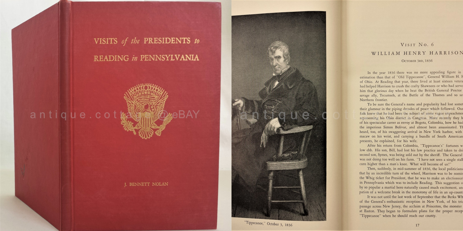 1958 vintage VISITS PRESIDENTS READING PA ltd 1st ed SIGNED by AUTHOR nolan