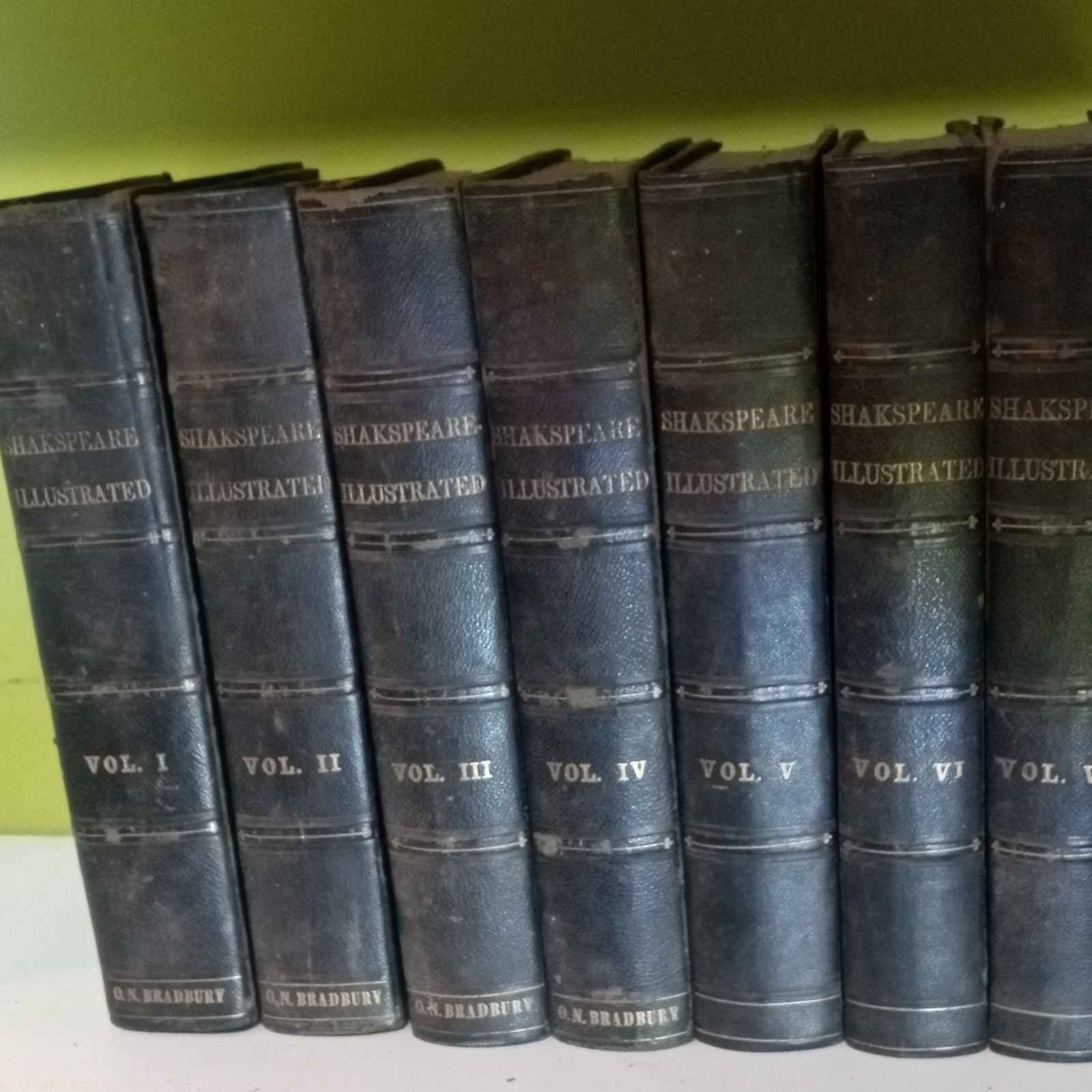 William Shakspeare Dramatic Works 7-Vol Illustrated Leather Boston 1850