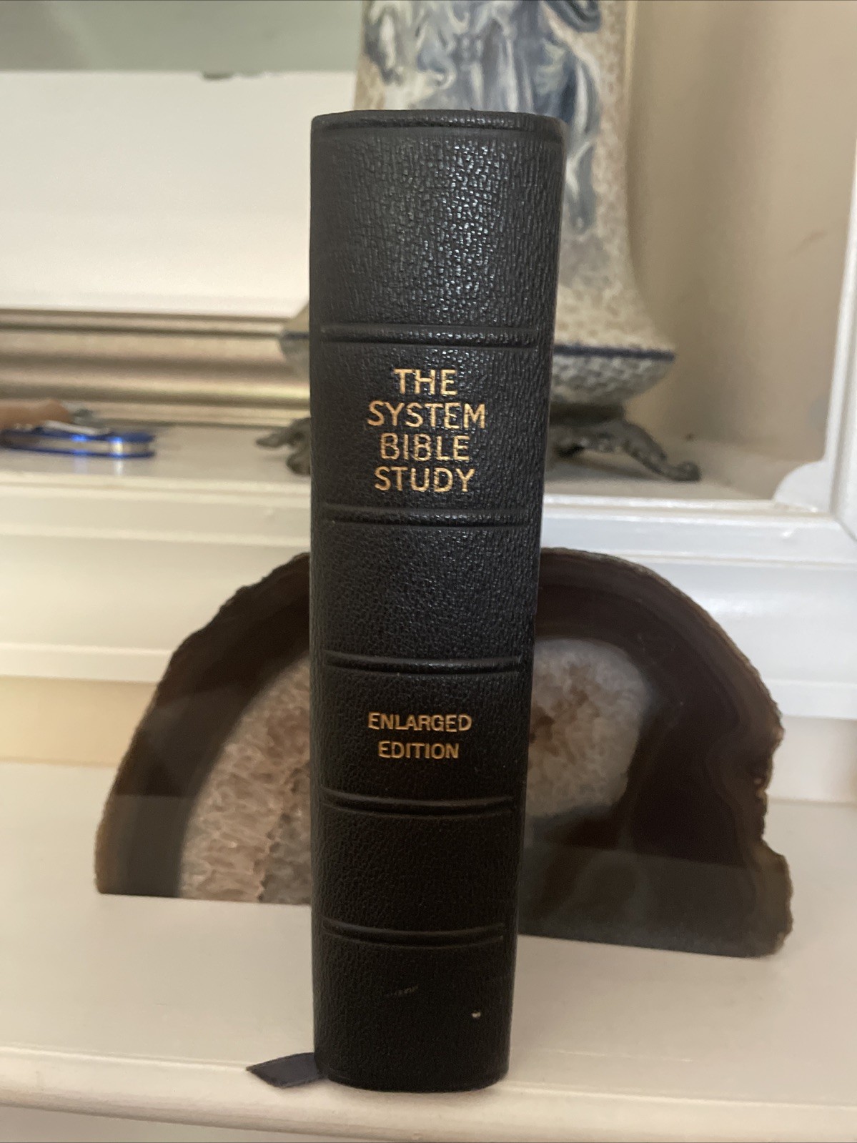 THE SYSTEM BIBLE STUDY 1964 Enlarged Edition KJV Black Genuine Morocco Leather