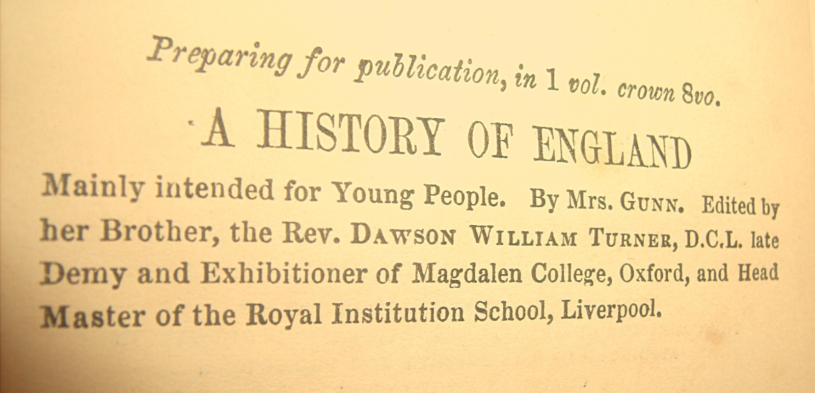 1866 BOOK Outlines HISTORY ENGLAND Families School Longmans Green London Antique