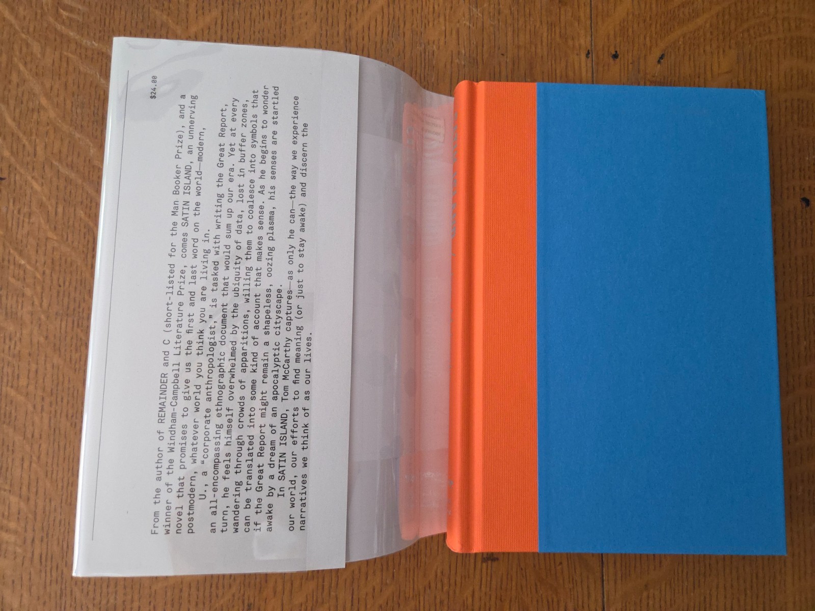 Signed by Tom McCarthy SATIN ISLAND First Edition Hardcover with DJ 2015 Fine