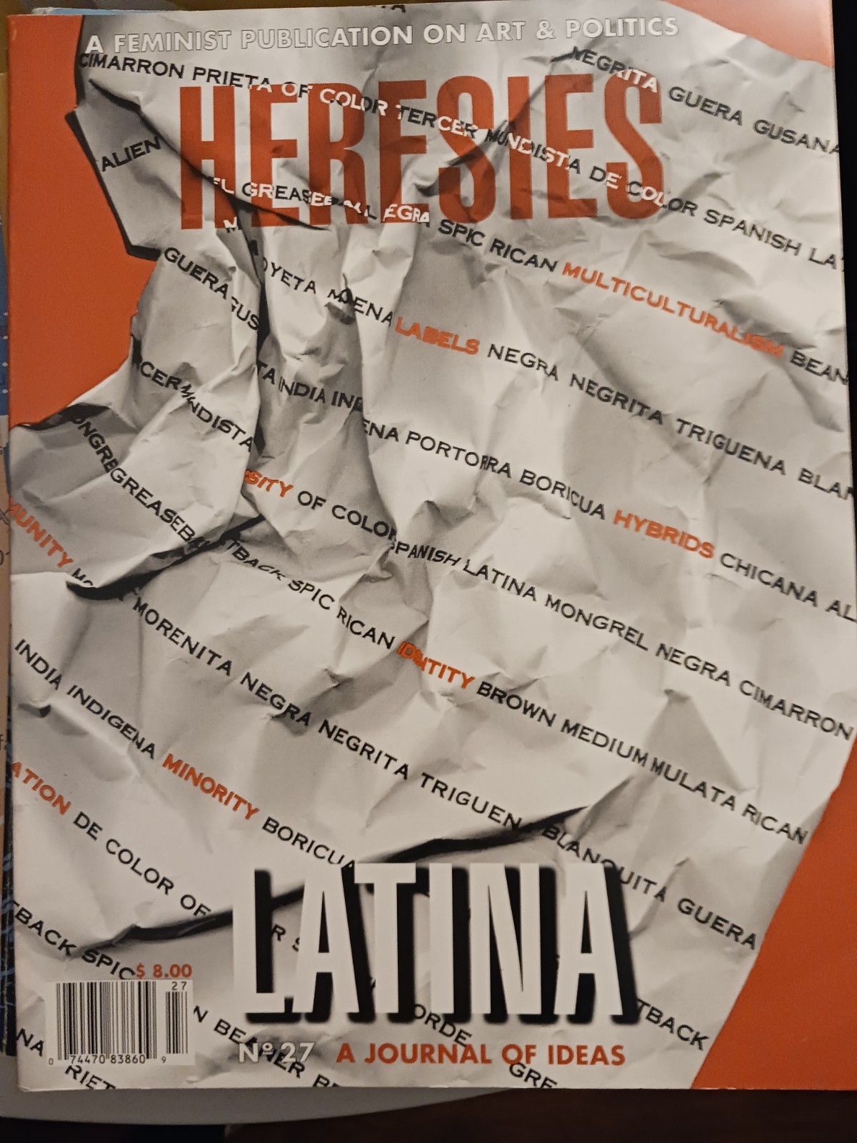 Heresies Magazine Issue 27 LATINA Vol 7 No 3 1993 Feminist Publication Rare