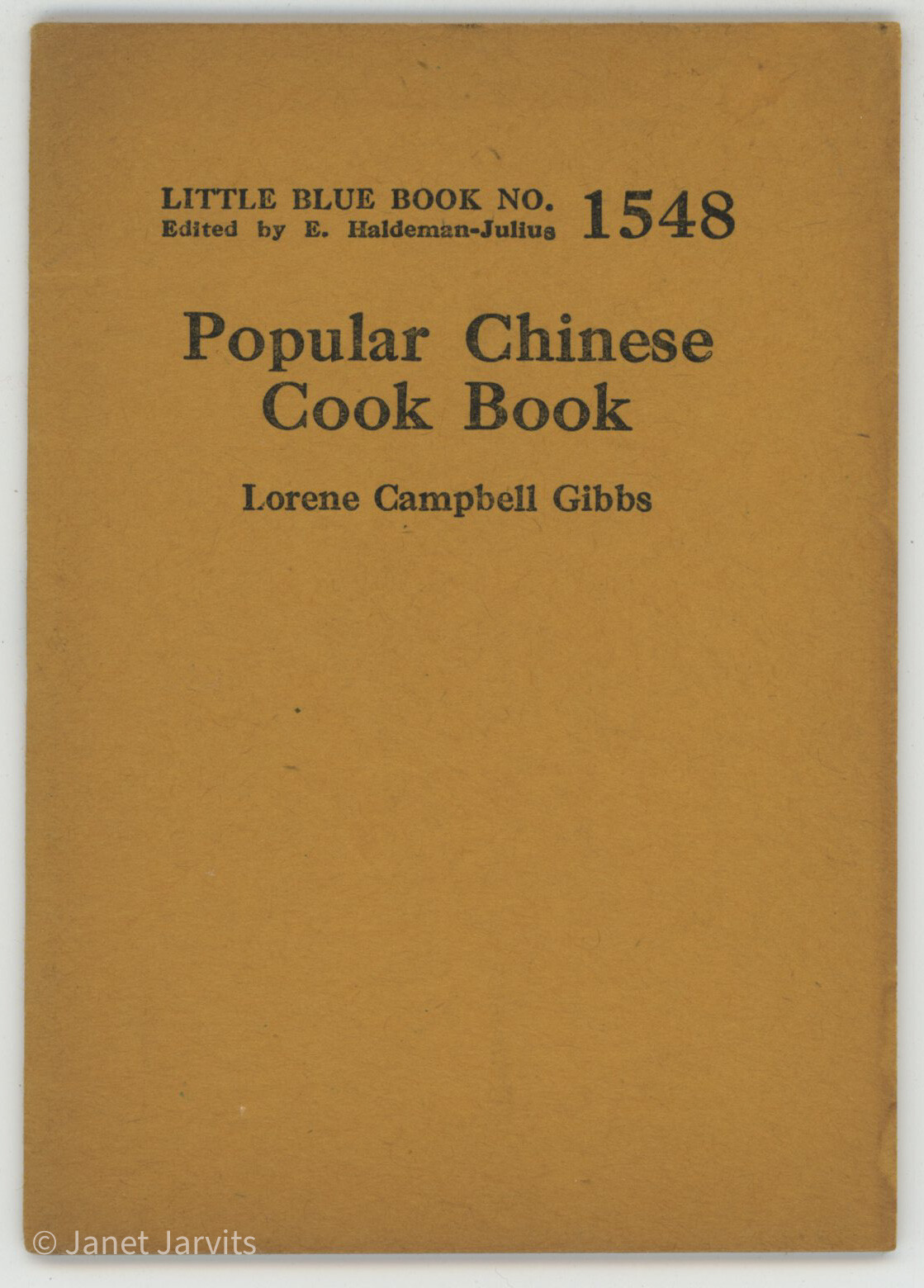 Vintage CHINESE COOKBOOK E.Haldeman-Julius Recipe Book Girard Kansas
