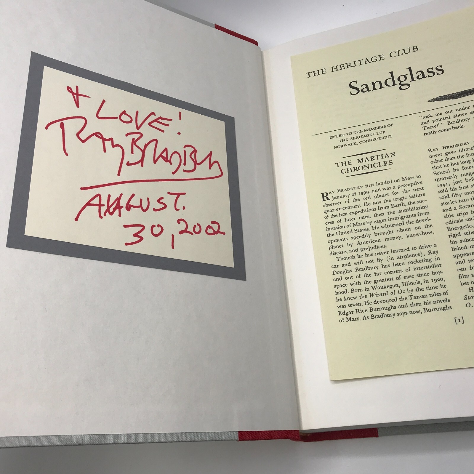 SIGNED (Bookplate) Martian Chronicles by Ray Bradbury Hardcover Heritage Press