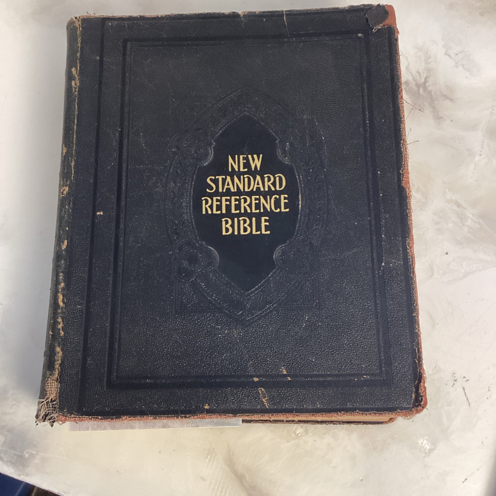 1936 The John A. Hertel Co. Leather Indexed Illustrated Red Letter Bible Chicago