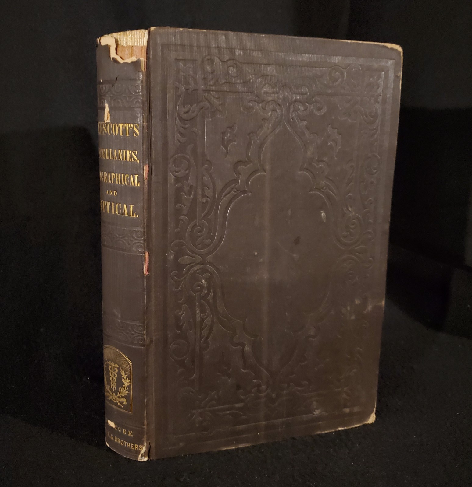 Biographical and Critical Miscellanies by William H. Prescott 1845 Hardcover