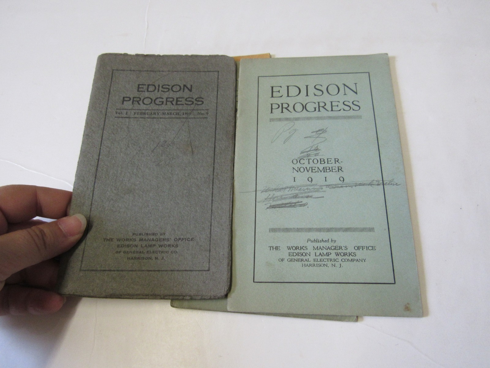 8 Issues Edison Progress, 1919-20, Edison Lamp Works, Vol. 1, No. 1