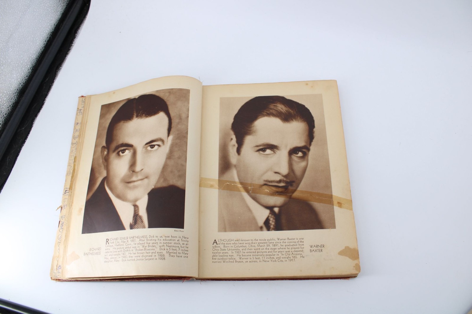 1930 Stars of the Photoplay Famous Film Portraits Actors Book Vintage 94429