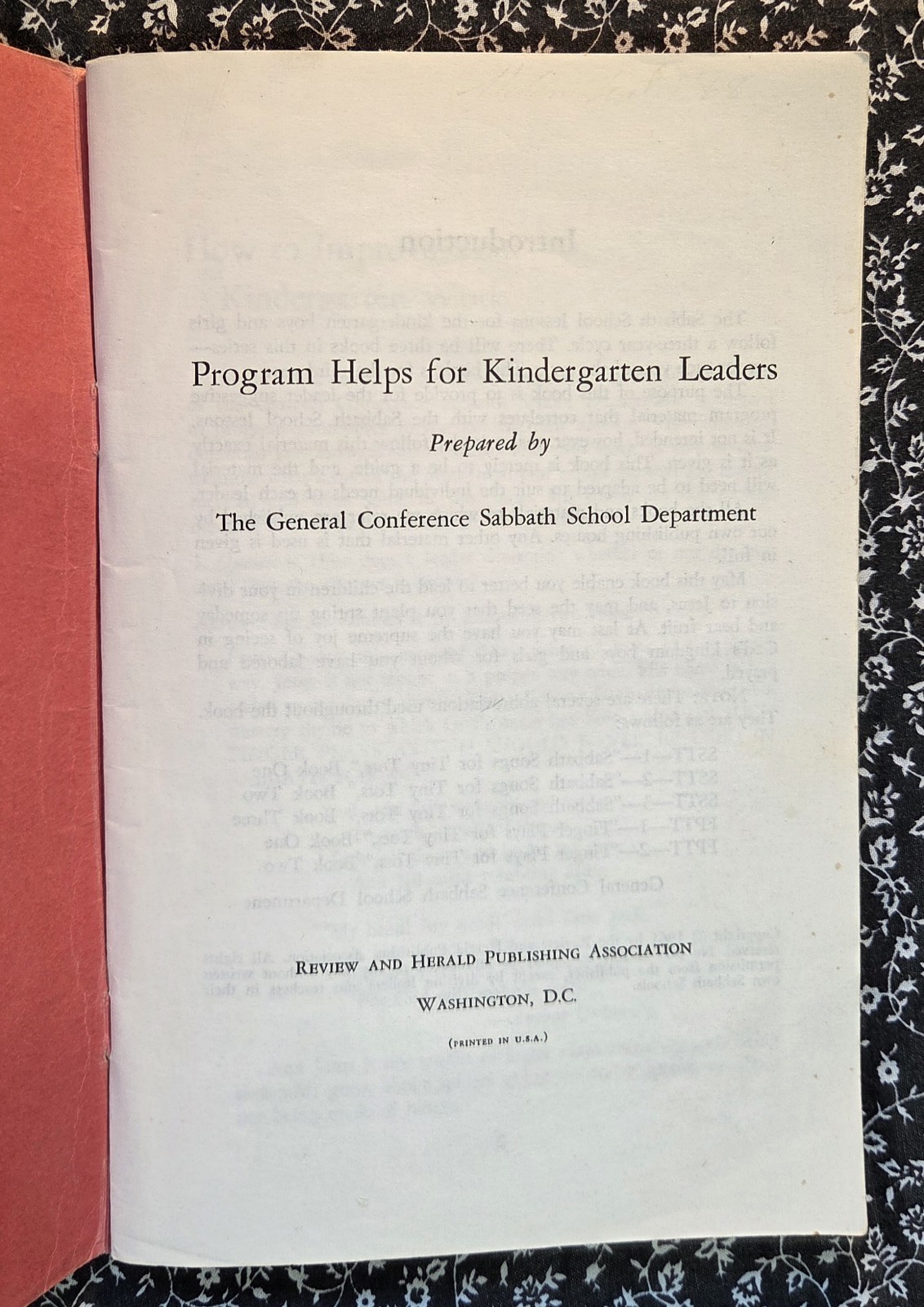 Program Helps For Kindergarden Leaders, Book Three, Review and Herald, SDA, 1961