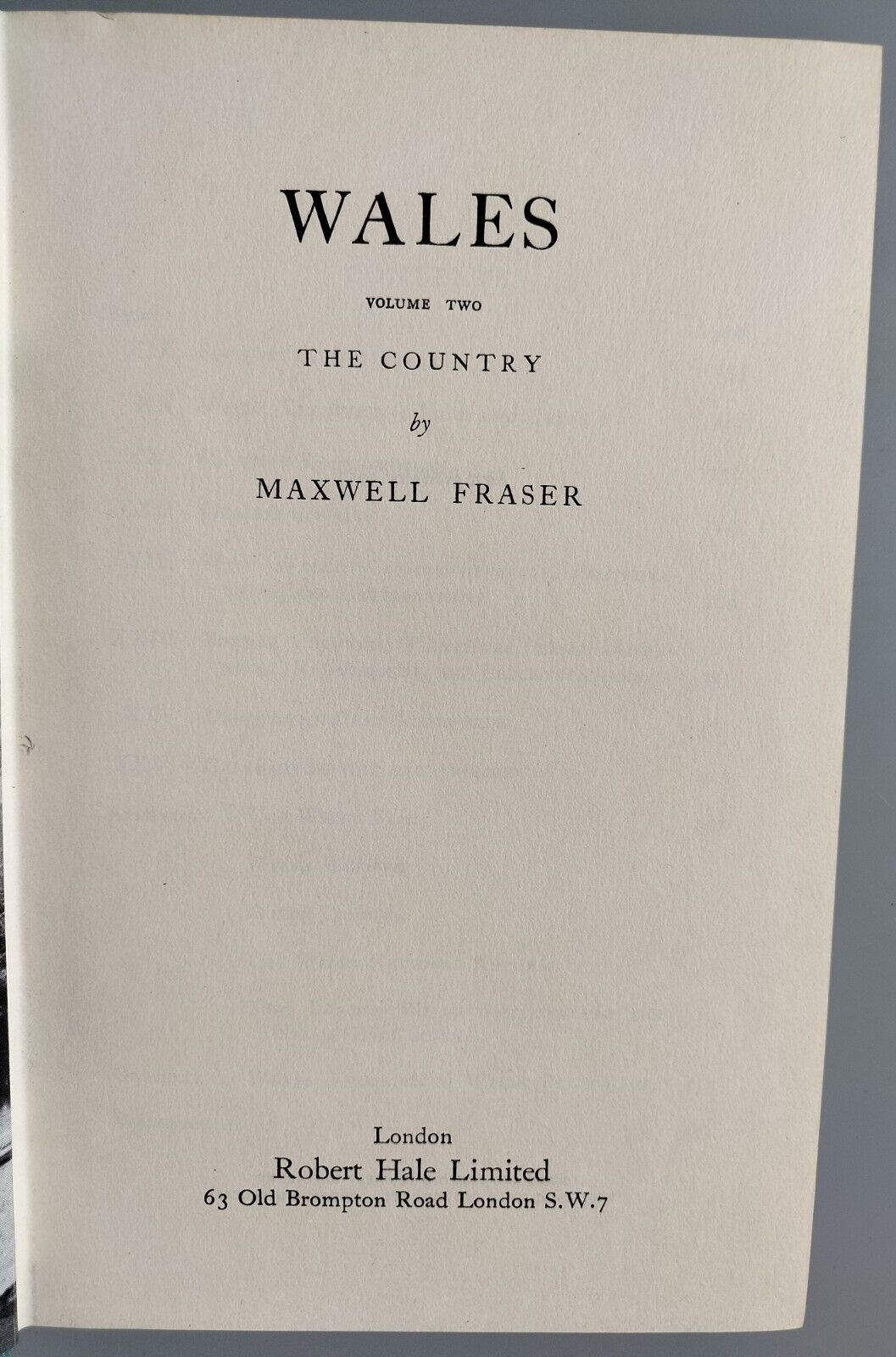Wales The Country By Maxwell Fraser Volume Two 1st 1952 Hardback Robert Hale