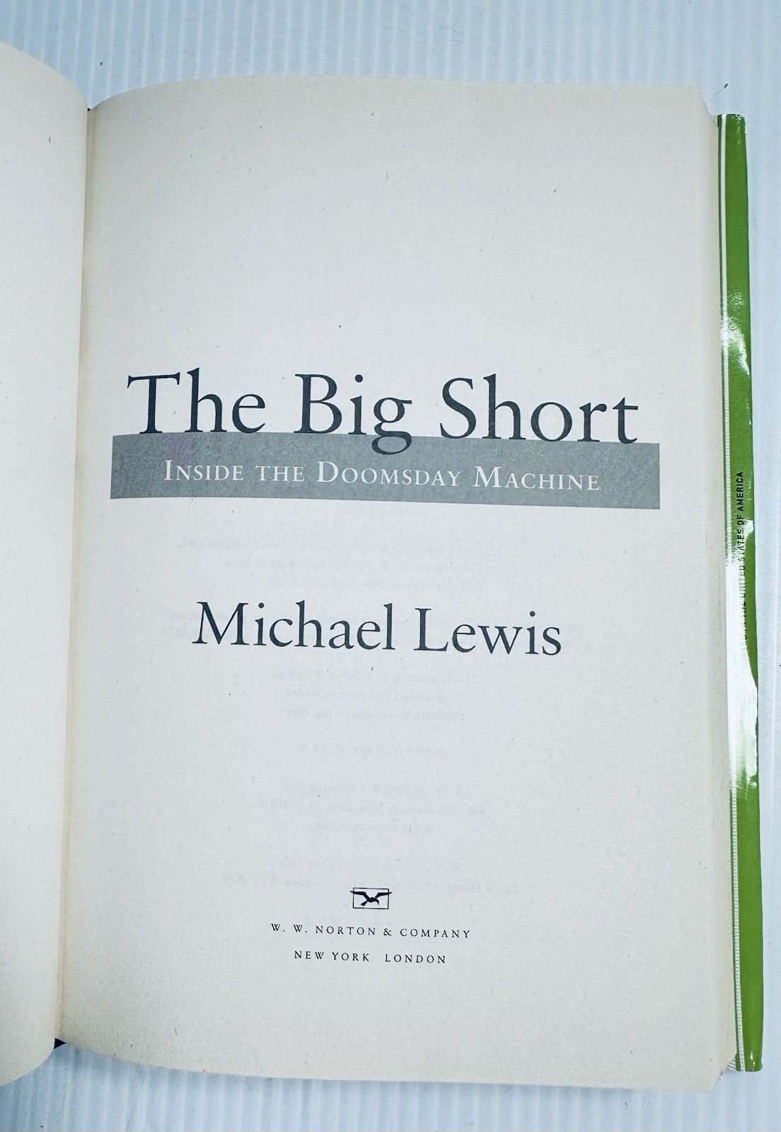 Michael Lewis The Big Short First Edition First Printing Finance Market Insight