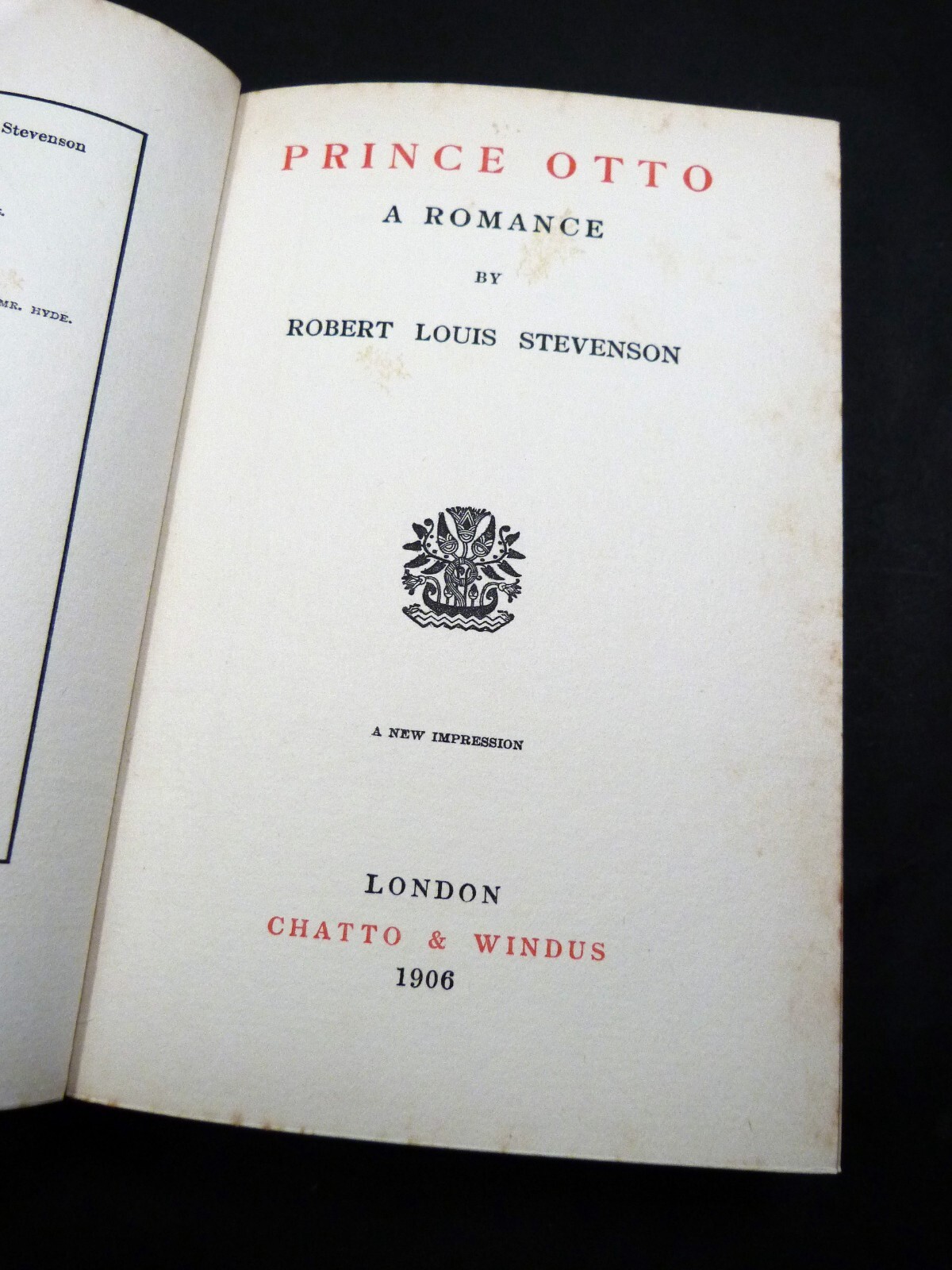 BUMPUS leather binding ROBERT LOUIS STEVENSON Prince Otto 1906 HB