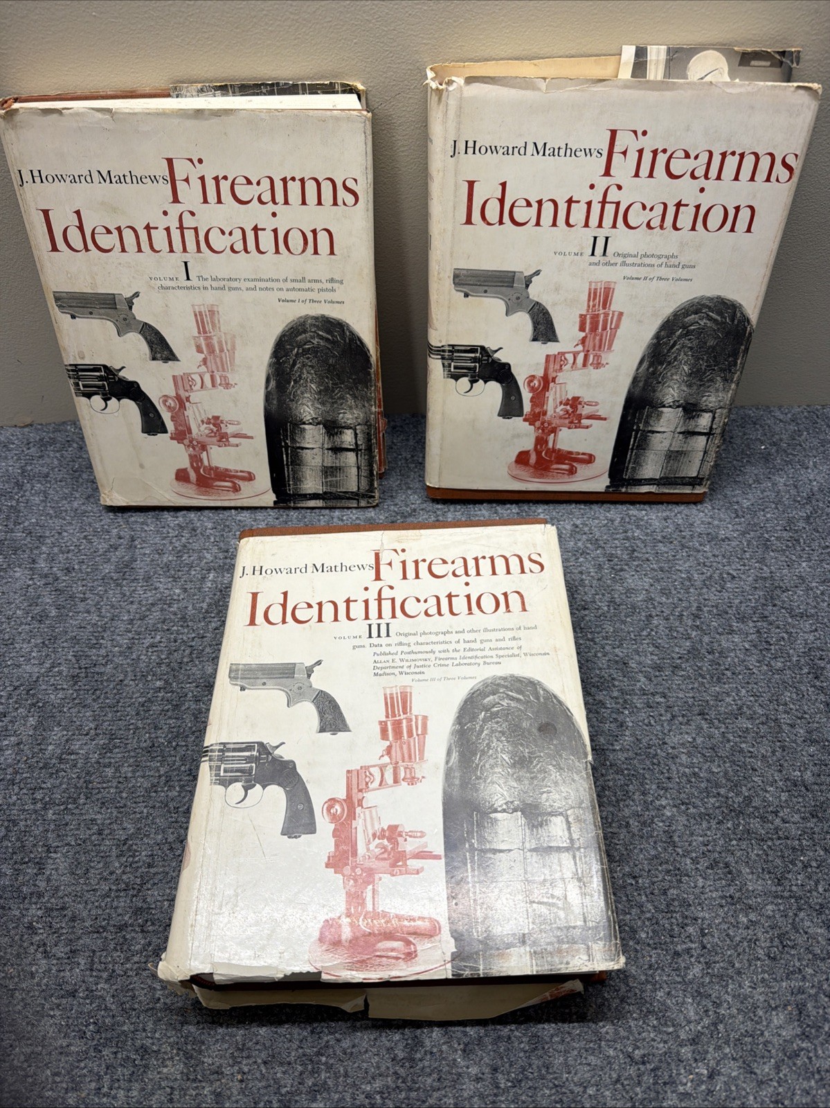 Firearms Identification J Howard Mathews Vol 1-3 Hardcover Books Complete Set