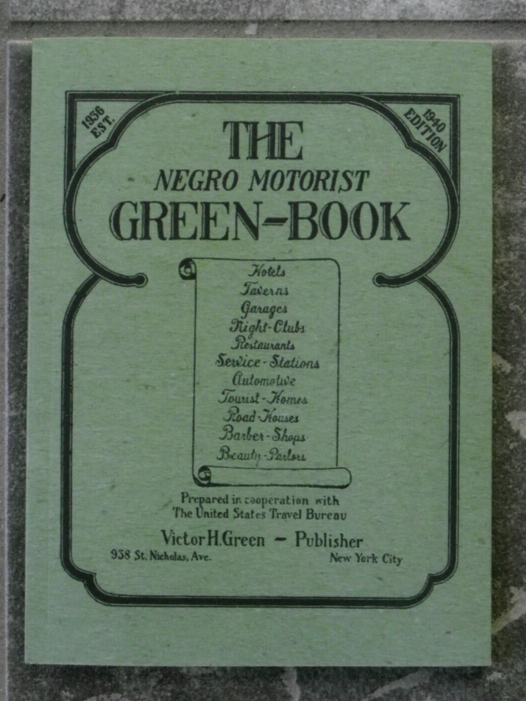 „The Negro Motorist Green-Book“-2022 „About Comics“ Reproduction of 1940 Edition