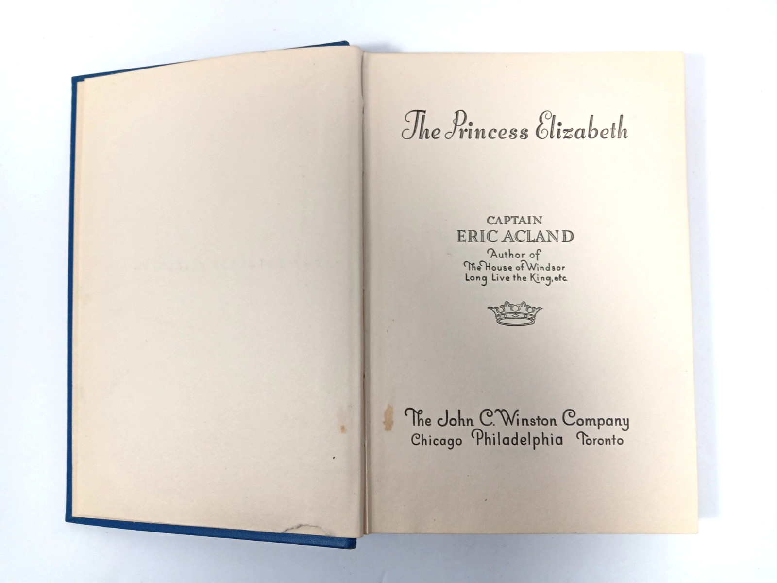 The Princess Elizabeth Book by Captain Eric Acland (1940) John C Winston Company