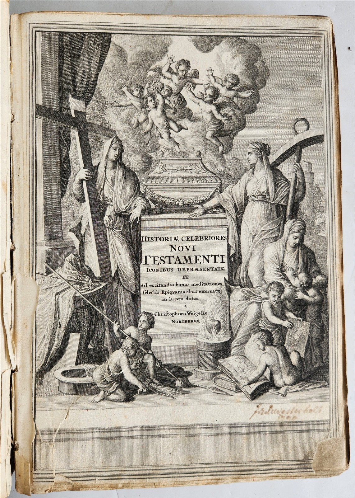 1712 BIBLE HISTORY antique ILLUSTRATED 158 ENGRAVINGS for OLD AND NEW TESTAMENT