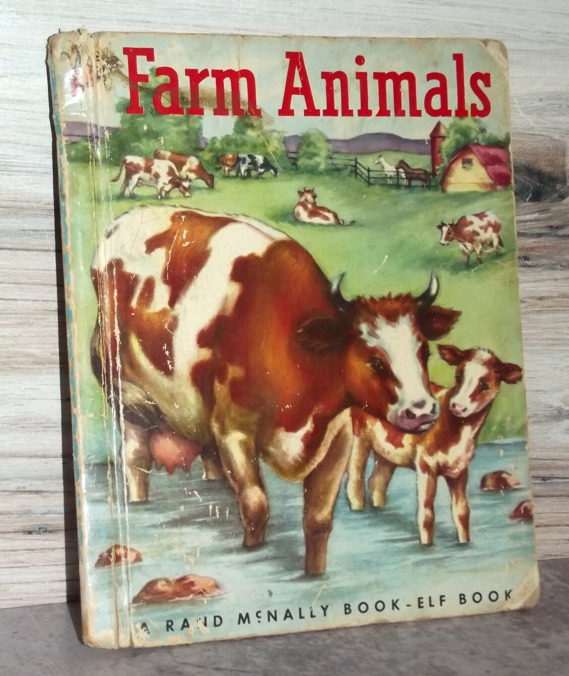 1952 Farm Animals Rand McNally Book-Elf Book Anna RATZESBERGER EB11