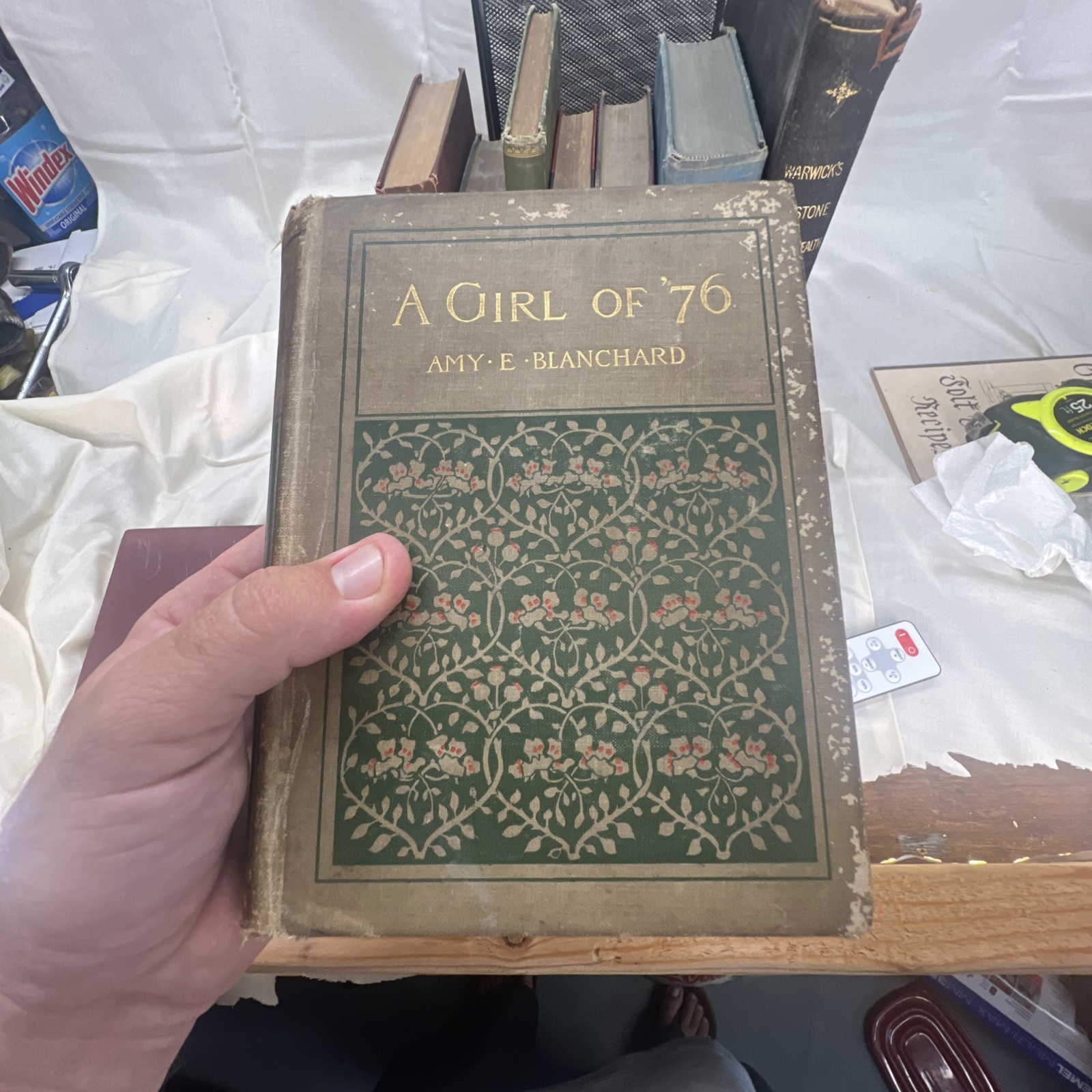 Antique Decor Books Lot Vintage Gilded Spine Stack of 9 + 1 Cottagecore
