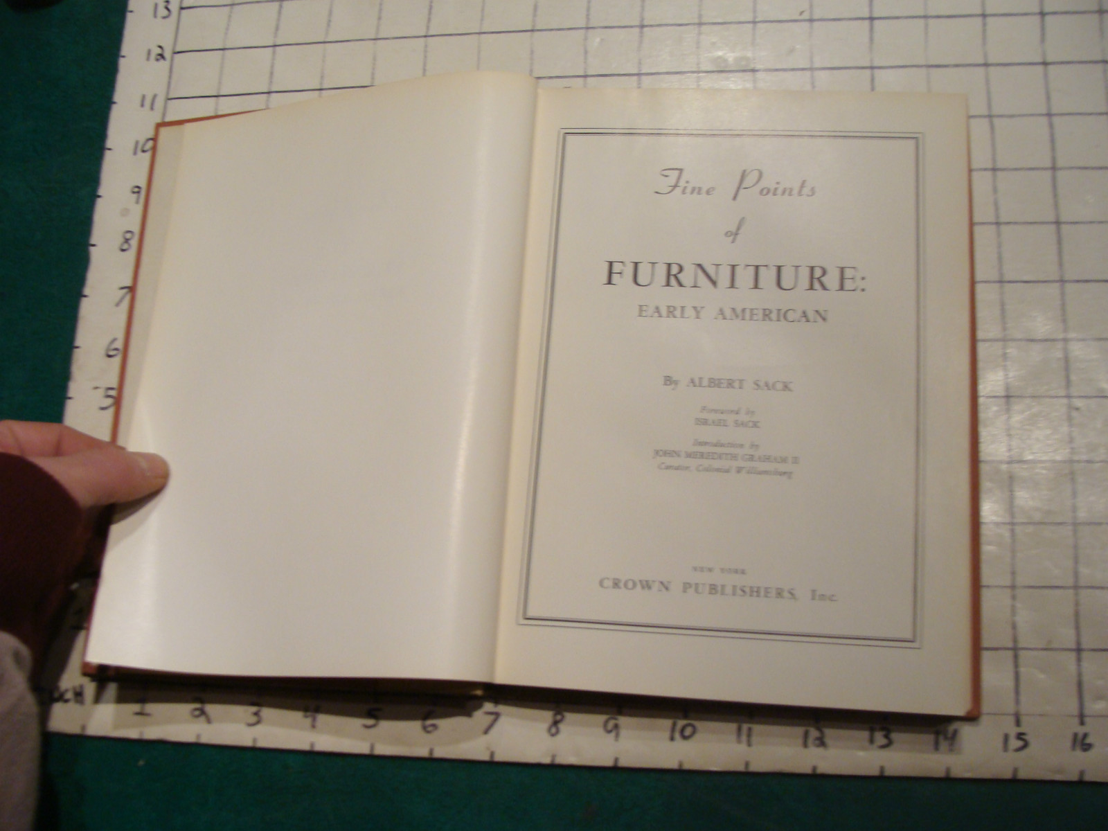 vintage book: FINE POINTS OF FURNITURE: Early American by Albert Sack 1950 (f)
