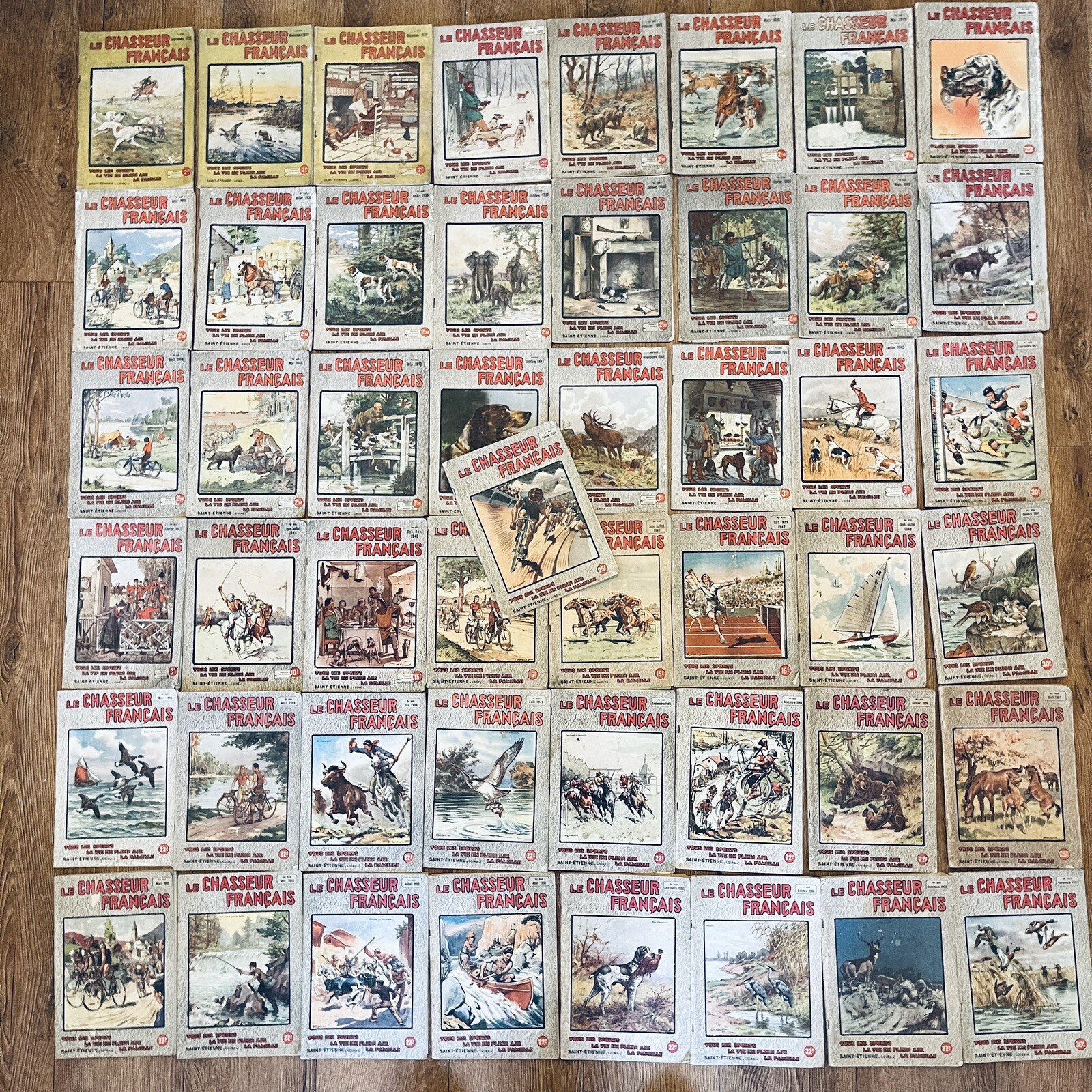 49 x Le Chasseur Français Magazines 1938-1951 WW2 French Hunting Sporting Bundle