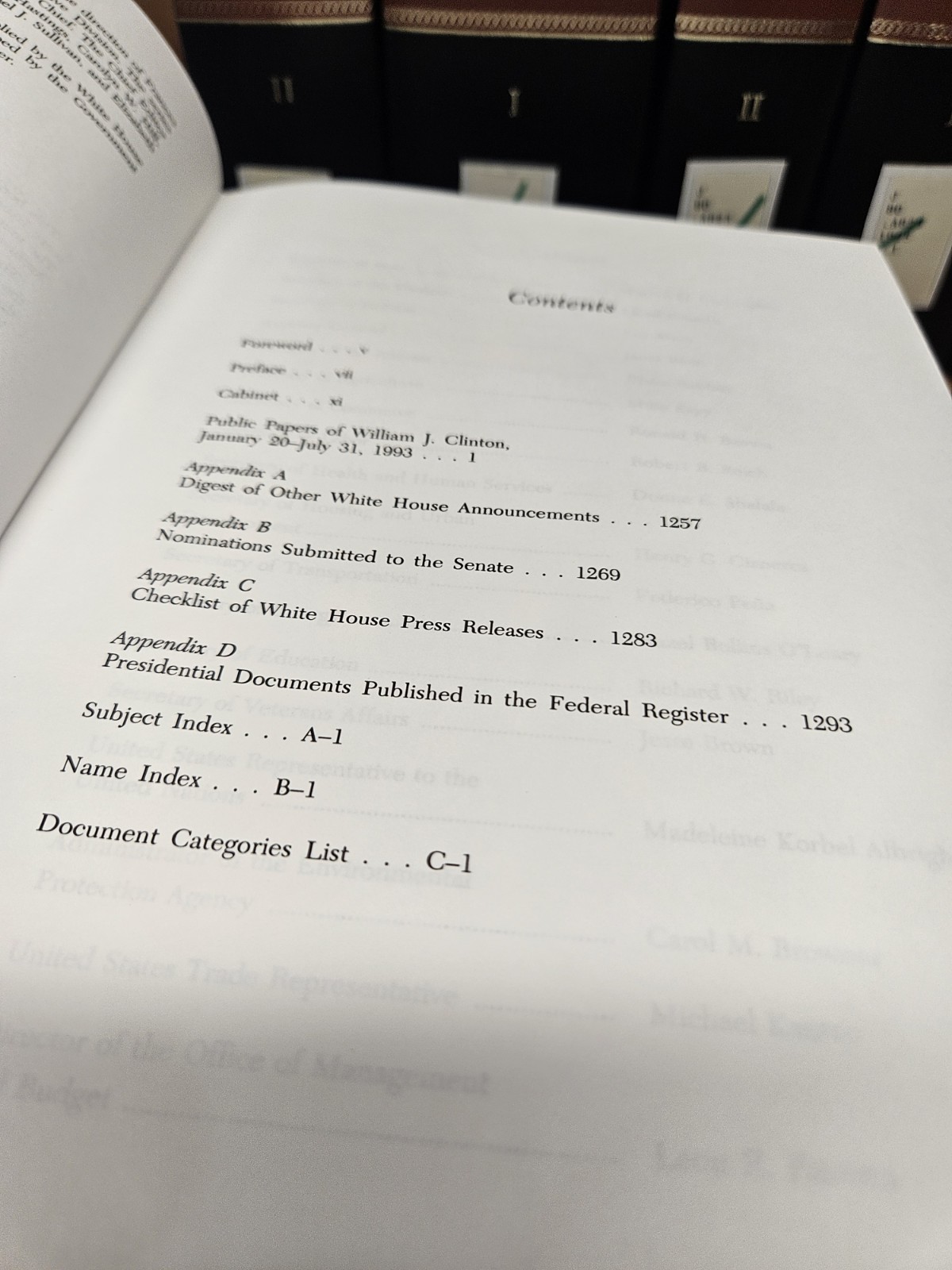7v Public Papers Of The Presidents William J. Clinton 1993-1996 1st Term