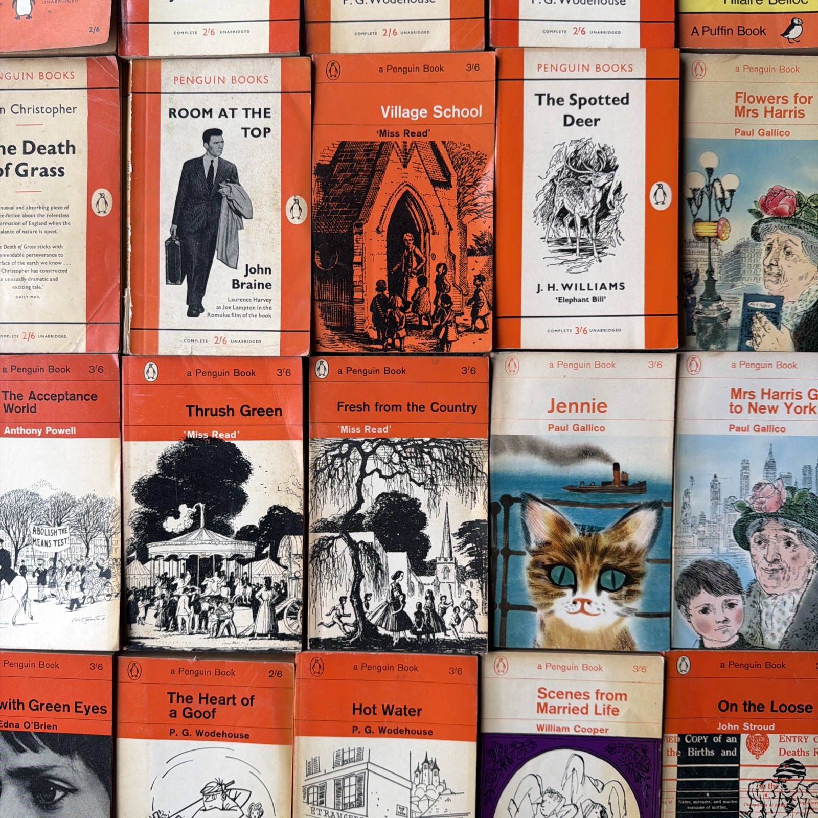 Job Lot 48 Vintage Penguin Paperback Books 1960s, 70s Mixed Titles/Authors