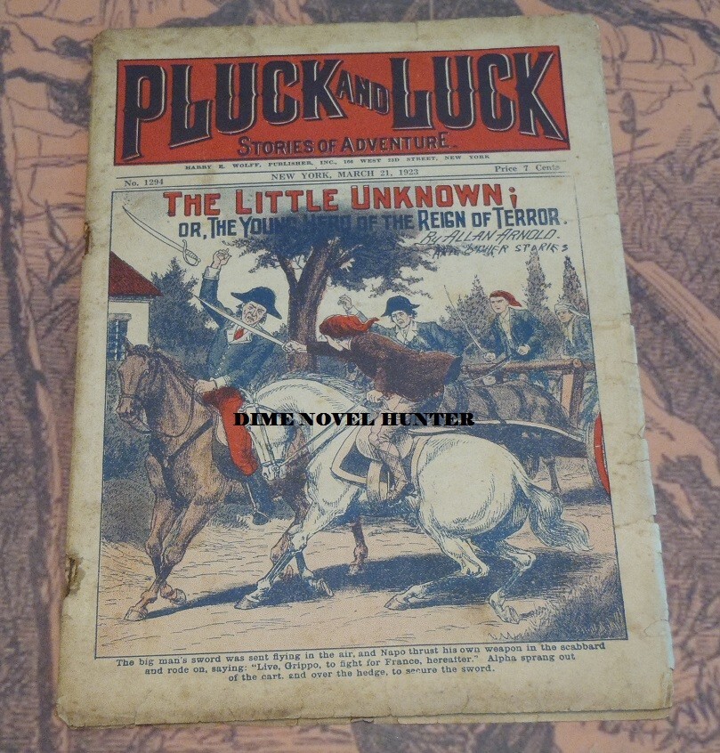 PLUCK AND LUCK #1294 SWORD PLAY COVER FRANK TOUSEY DIME NOVEL