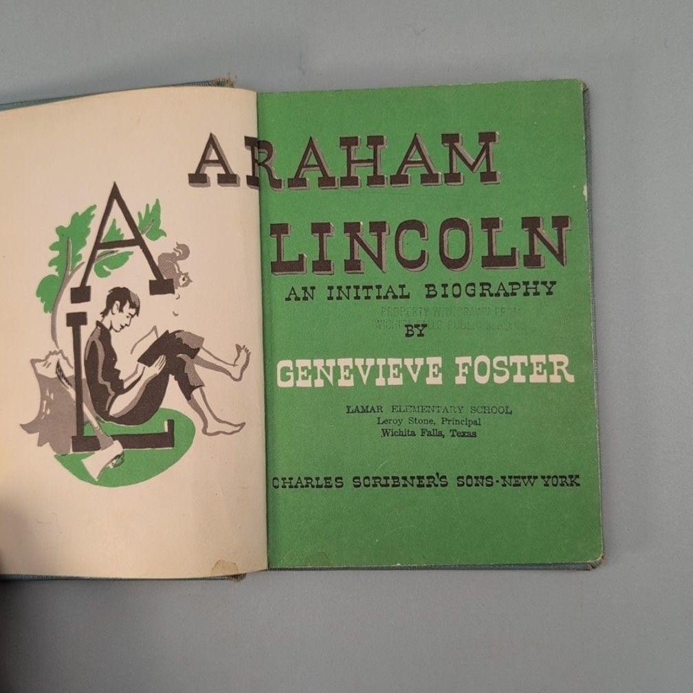 Vintage 1950 Abraham Lincoln Genevieve Foster HC Scribner USA Childrens Ex-Lib