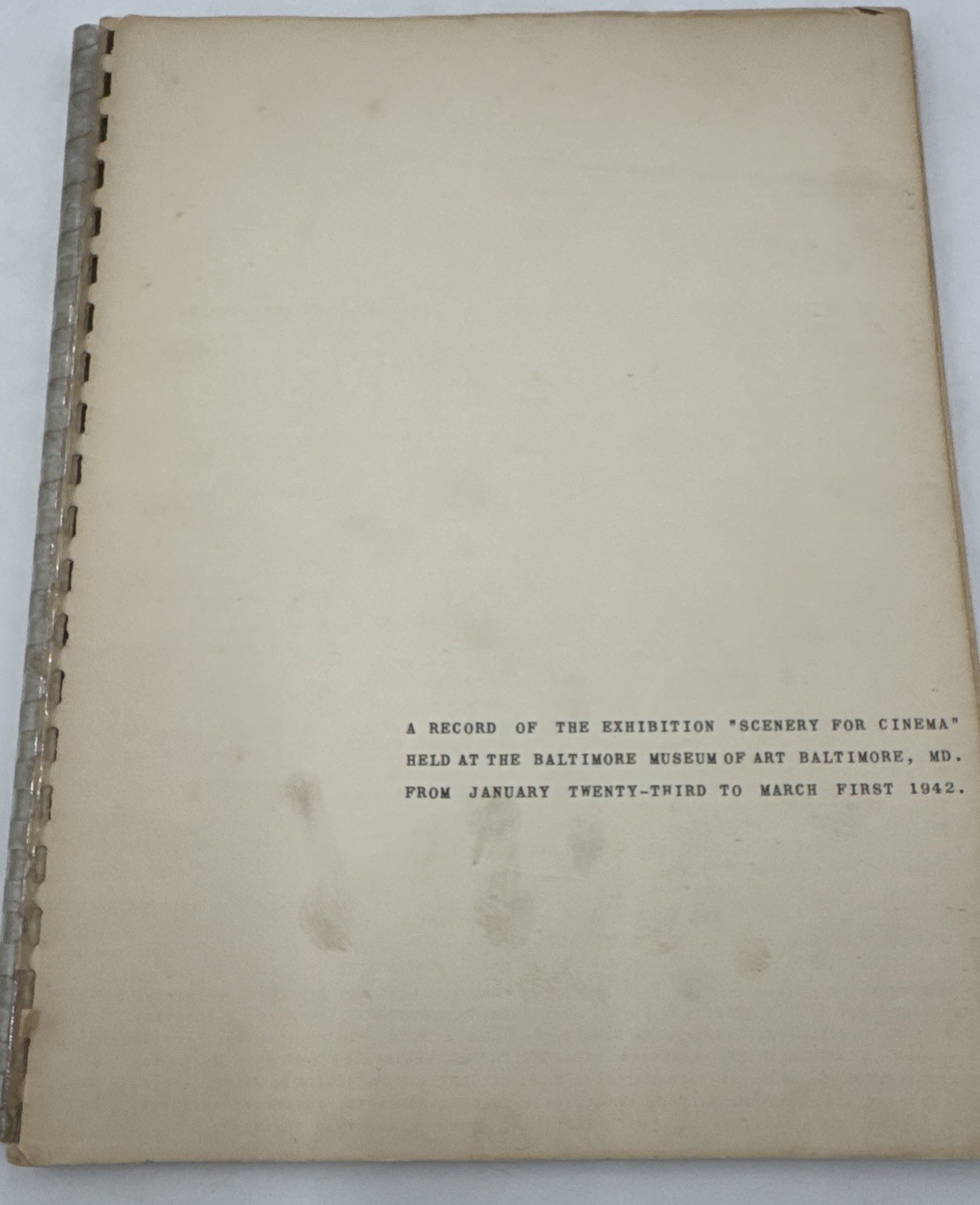 1942 Scenery for Cinema Catalog Baltimore Museum Art SIGNED Leslie Cheek Welles