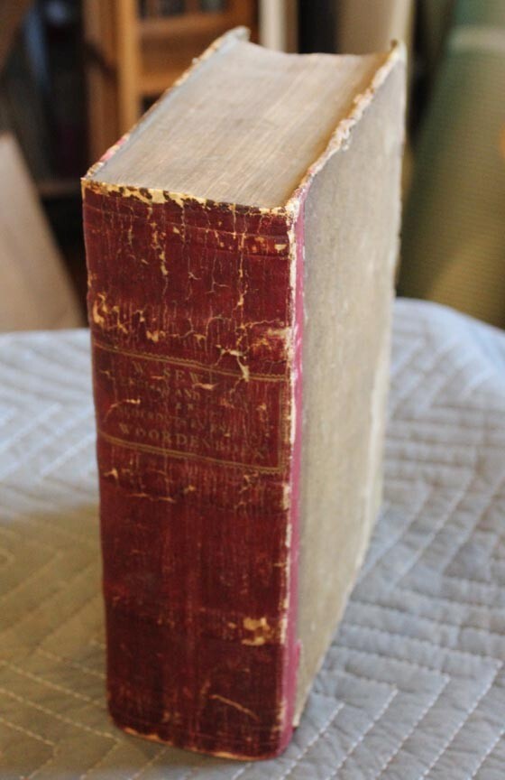 1717 Folio Dictionary English and Dutch, In Two Parts, Beautiful Illustrations
