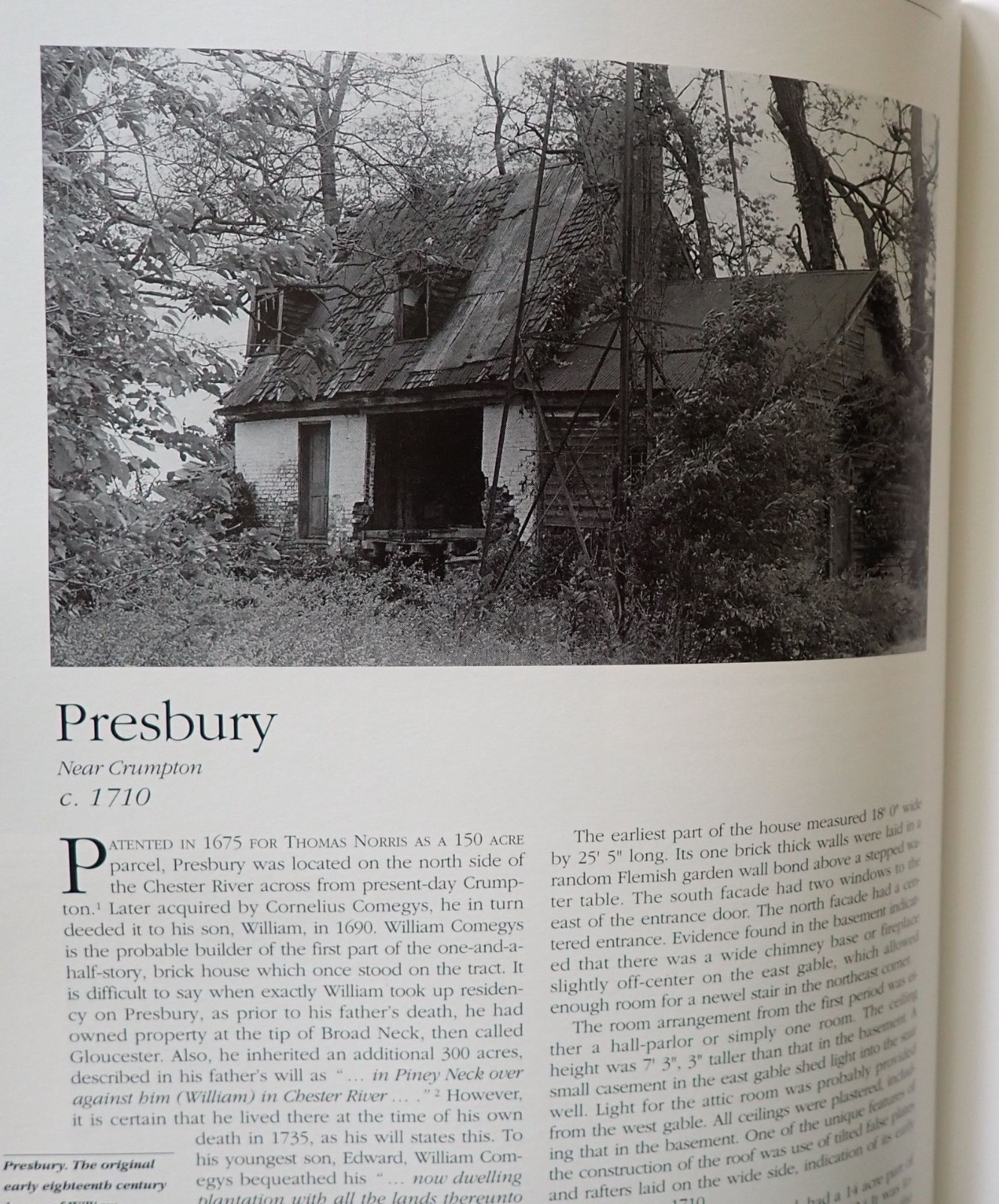 HISTORIC HOUSES OF KENT COUNTY AN ARCHITECTURAL HISTORY 1642-1860 SIGNED