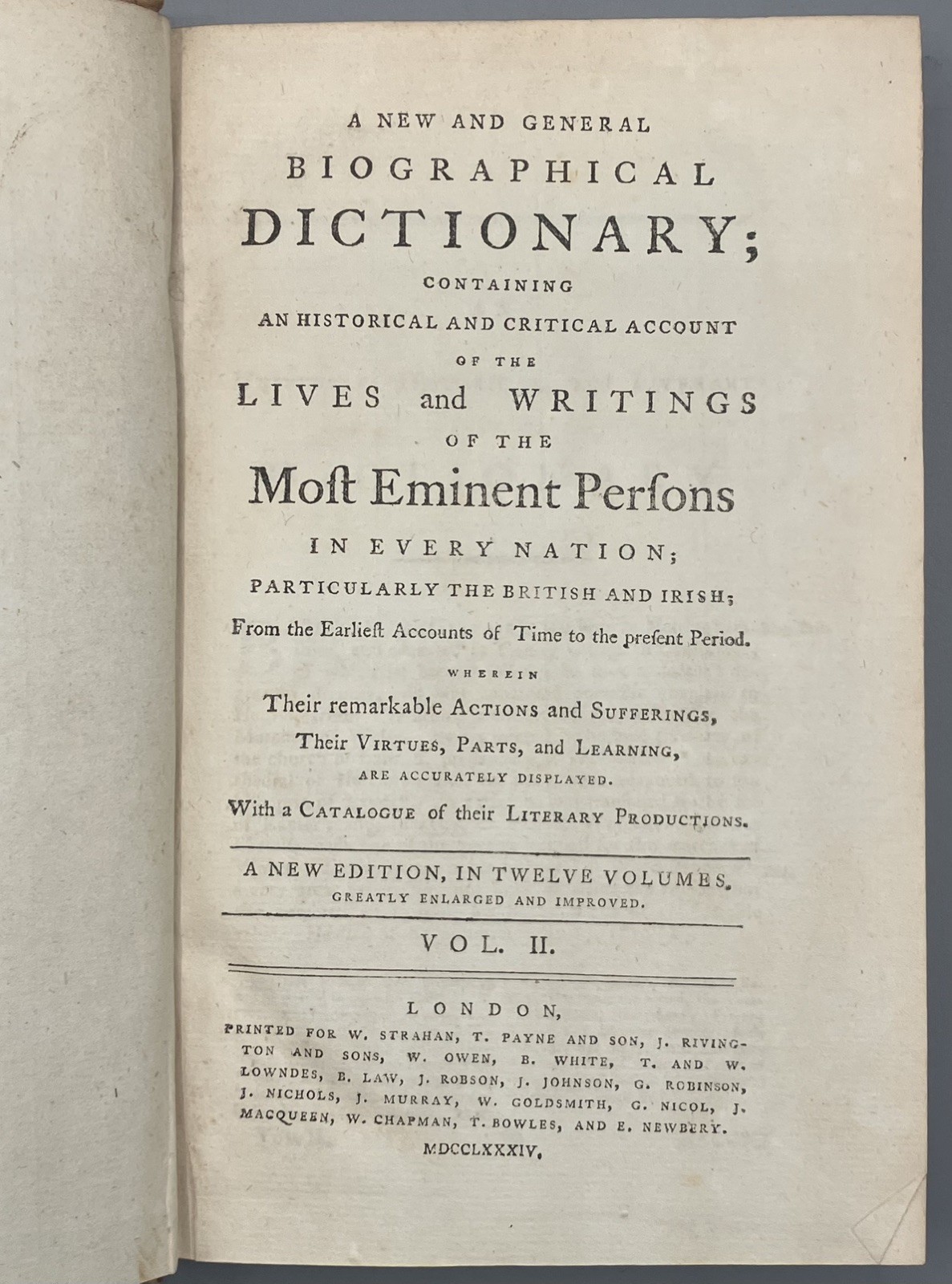 1784 New General Biographical Dictionary 12 Vols Fine Leather Bindings Tree Calf
