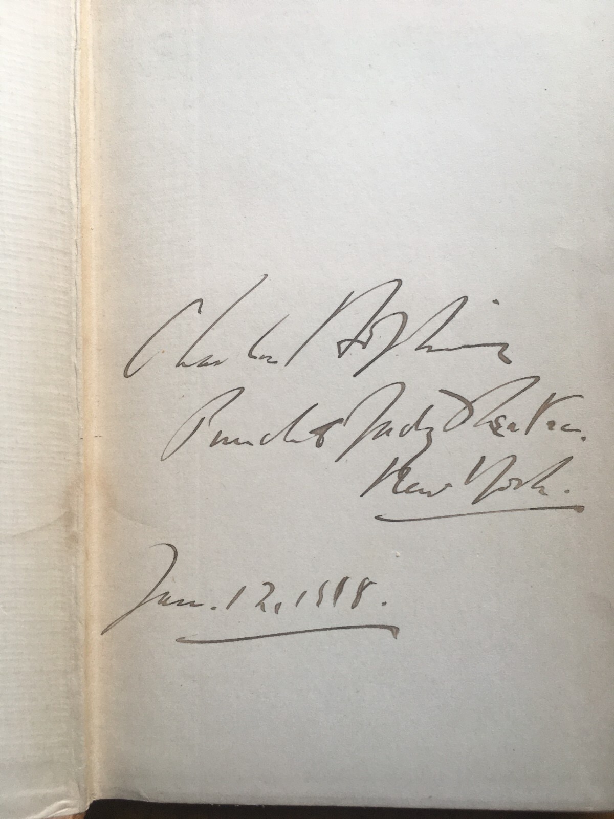 Antique NYC PUNCH & JUDY THEATER Owned/Signed by Actor Producer CHARLES HOPKINS
