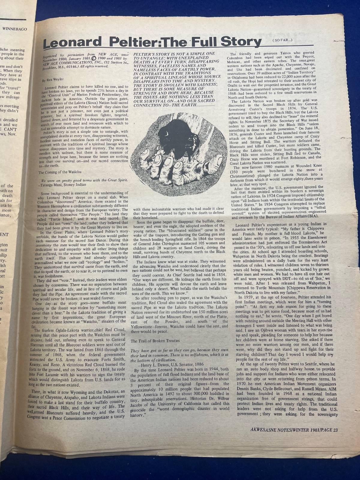 Akwesasne Notes Leonard Peltier Mohawk Native American Indian News Revolution