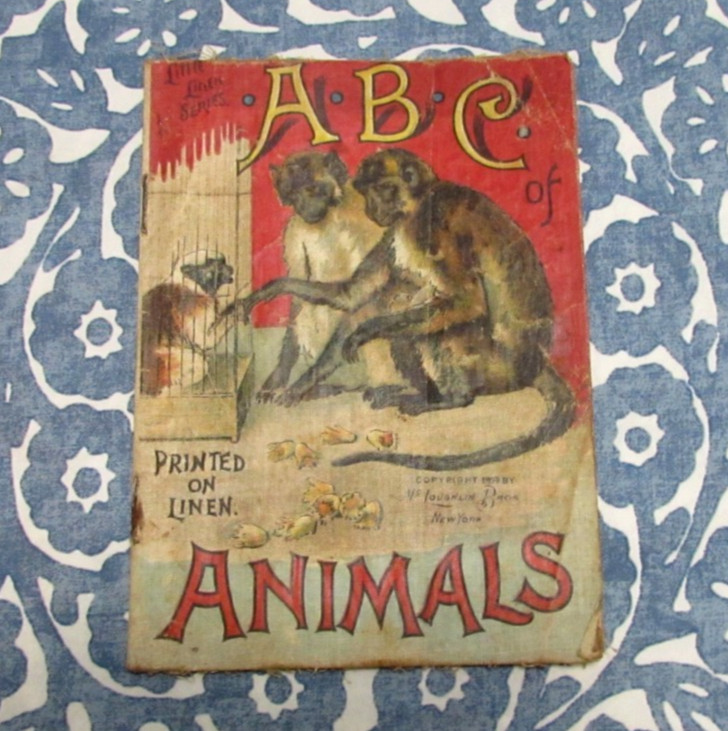 ABC Animals Children’s Book Little Linen Series McLoughlin Bros 1899 New York